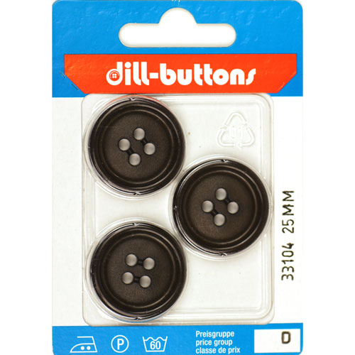 Dill 007.33104 Unigekleurde knopen 4 gaats 25 mm - Kaart