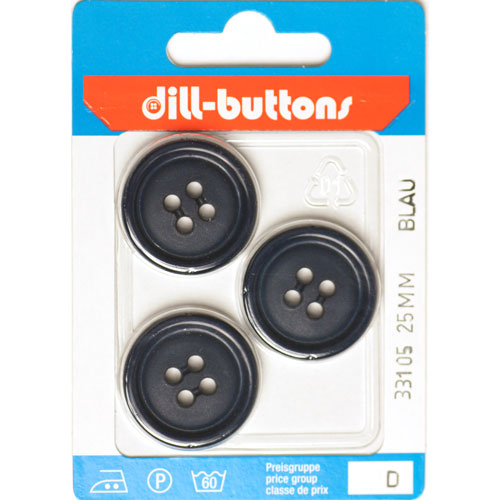 Dill 007.33105 Unigekleurde knopen 4 gaats 25 mm - Kaart