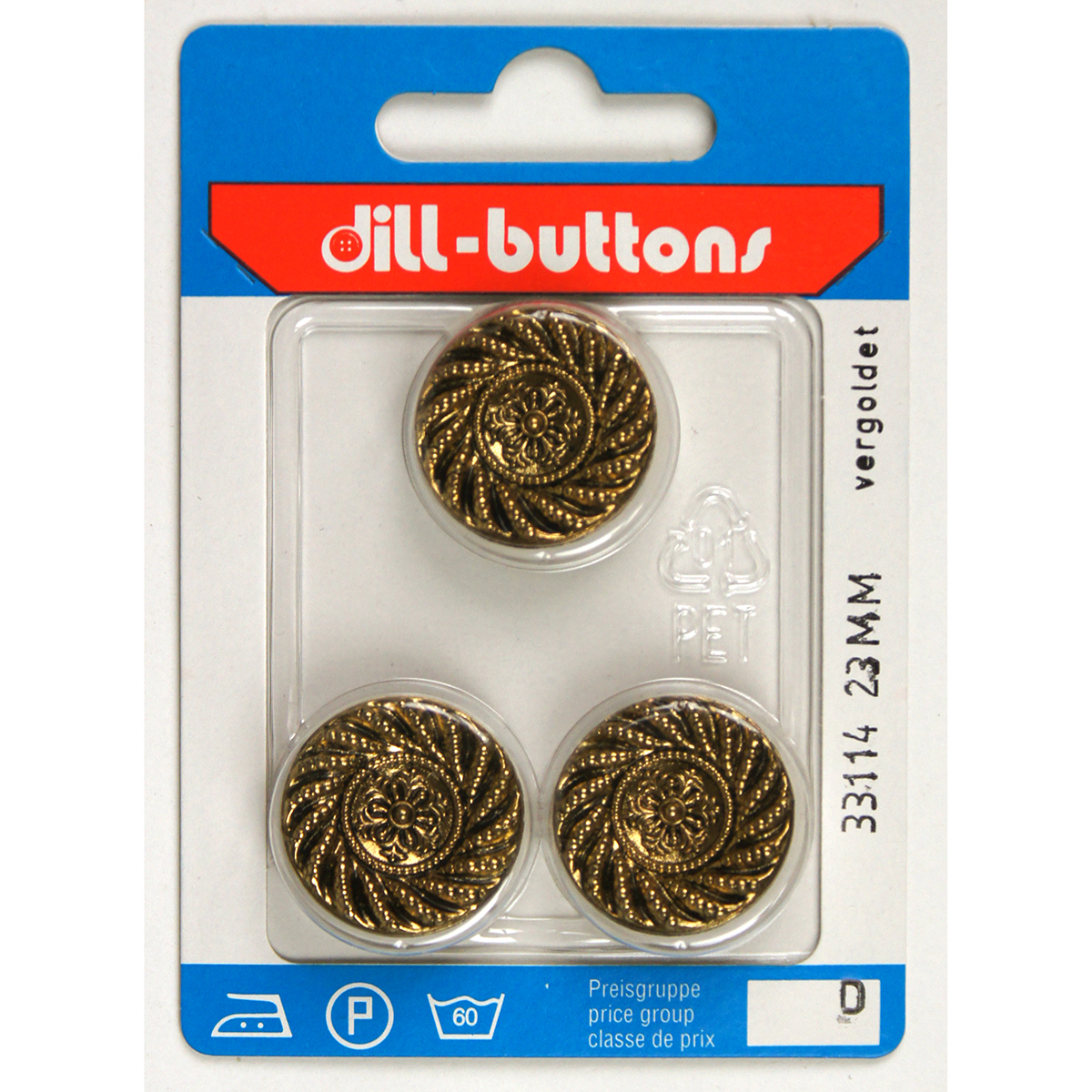 Dill 007.33114 Knopen achtersteek 23 mm - Kaart