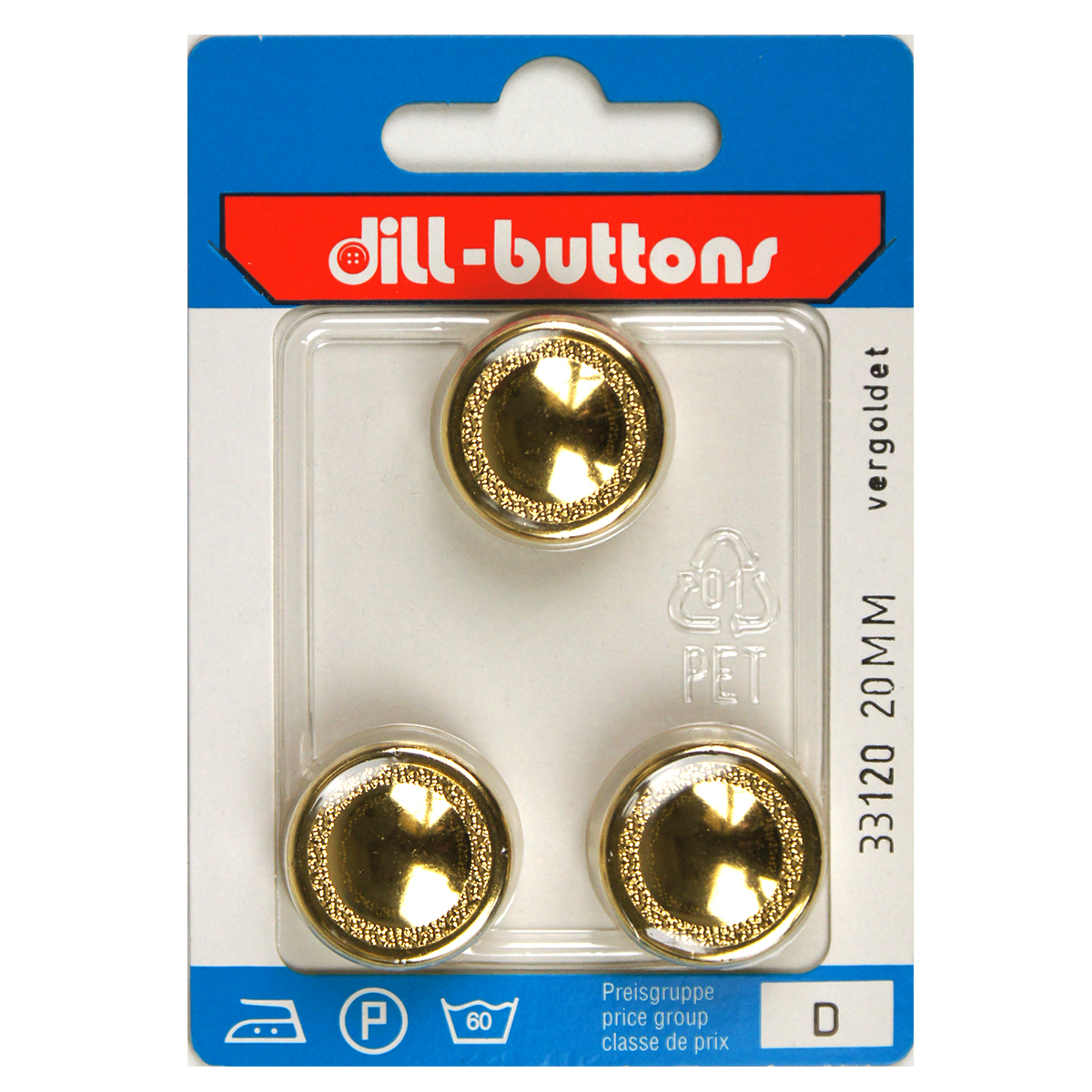 Dill 007.33120 Knopen achtersteek 20 mm - Kaart