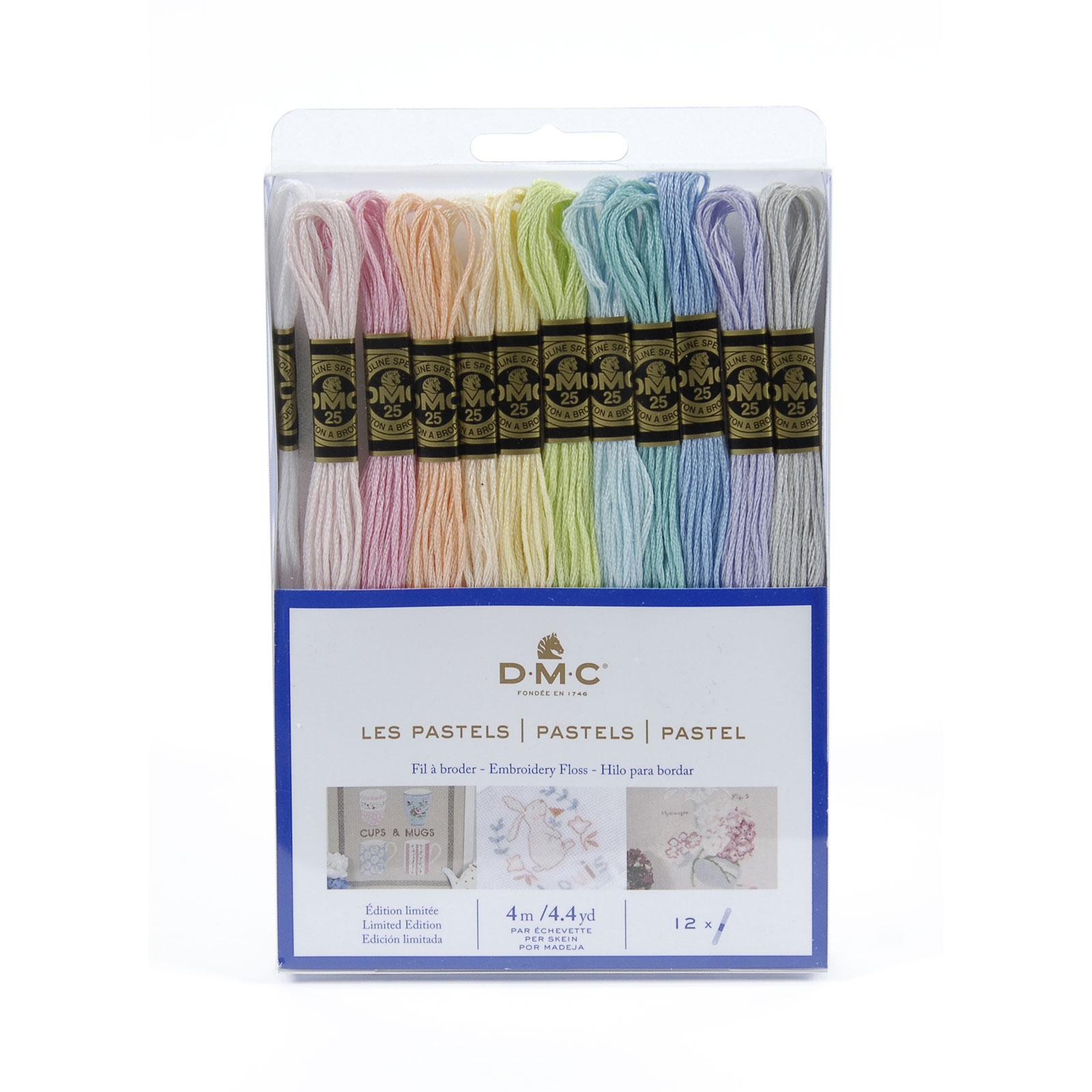 DMC 117FPE12PAS Mouline splijtzijde set Pastels, 12 kleuren van 4 meter - PAKKET