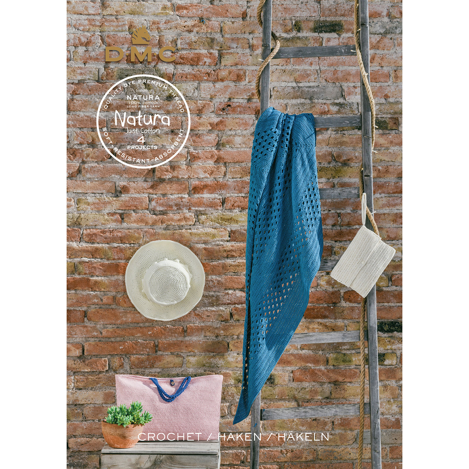 DMC 15826/E22 A4 Boek Natura Just Cotton - Accessoires 4 projecten. Engelse, Duits en Nederlandse taal. - STUK