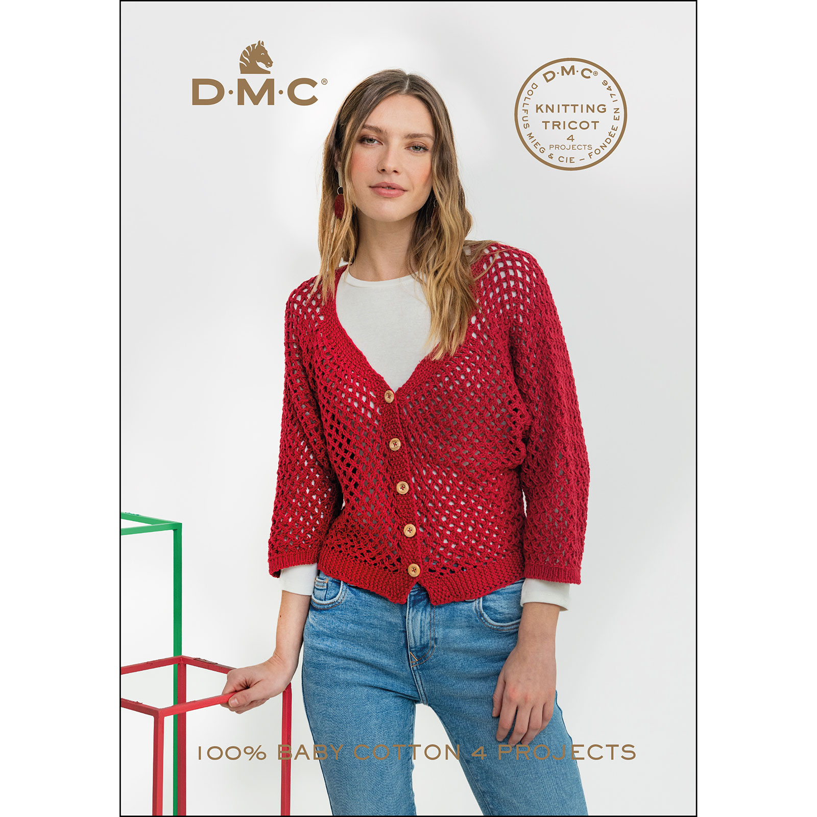DMC 15868.E22 Boek 100% Baby Cotton 4 projecten - Engelse, Duits en Nederlandse taal. - STUK