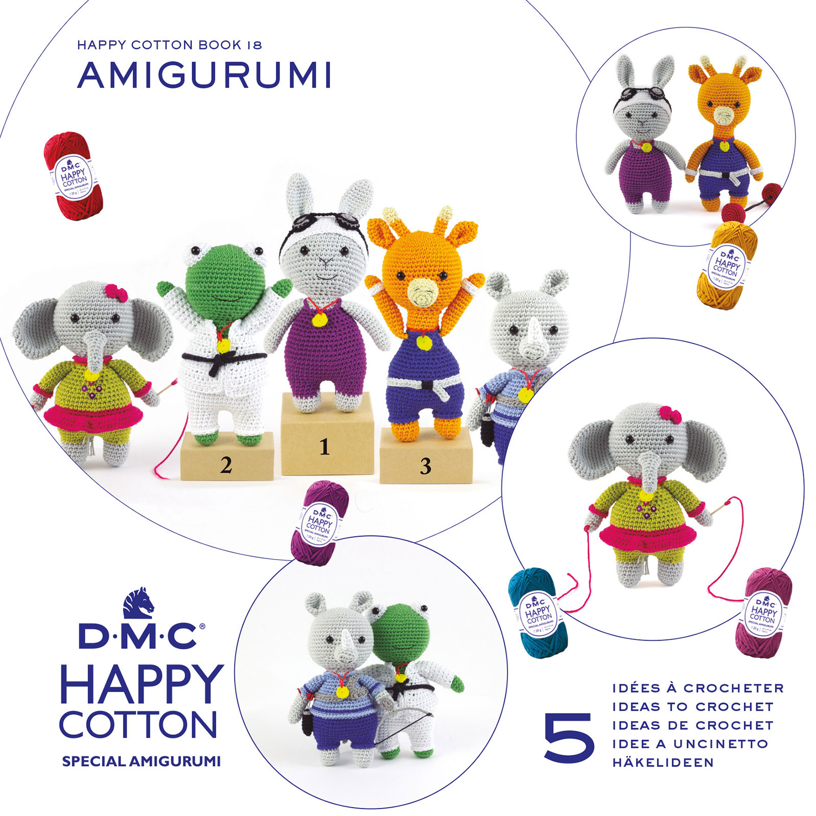 DMC 15892.22 Boek Happy Cotton nr. 18 - Dieren sporten - STUK