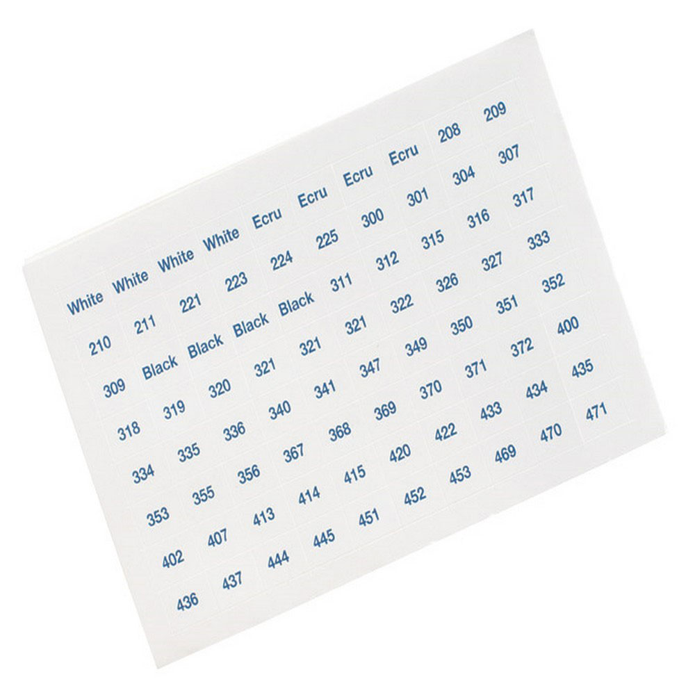 DMC 6103/12 Kleurstickers DMC borduurgarens tbv wikkelkaartjes, 630 stuks - STUK