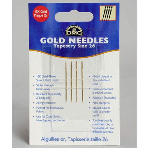 DMC 6130 Tapestry gouden borduurnaald met ronde punt 24, 4 stuks - Kaart