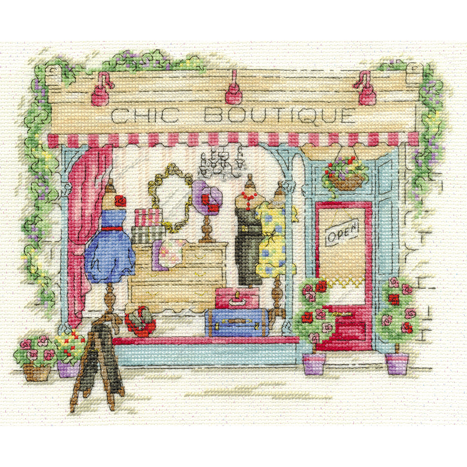 DMC BK1543 Borduurpakket - Chic Boutique Aïda  25,5 x 15 cm - STUK