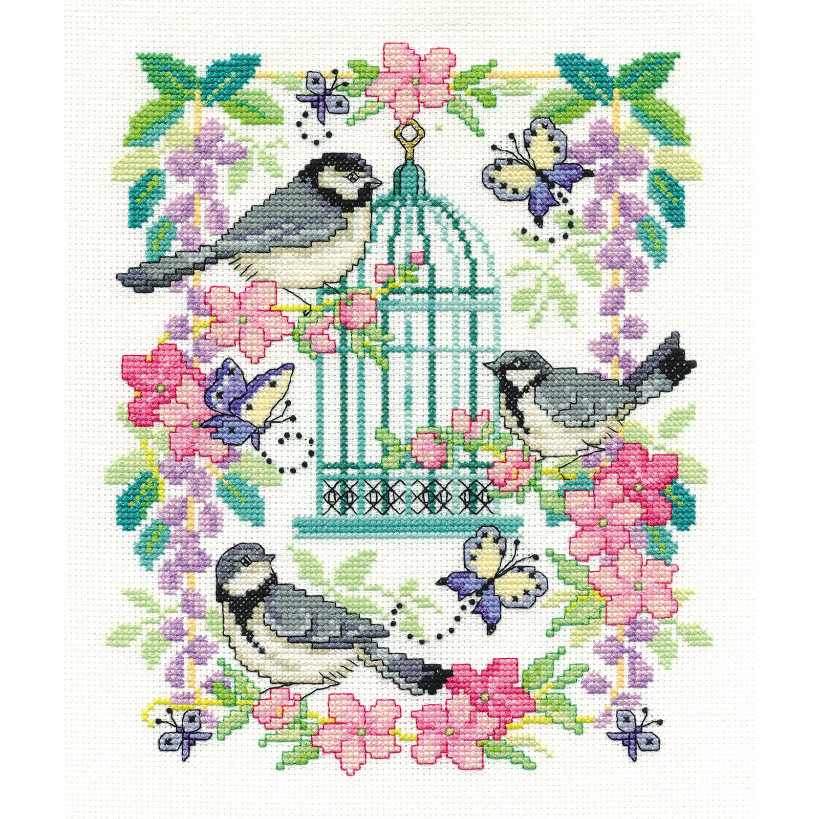 DMC BK1563 Borduurpakket - Vogelkooi Aïda  20 x 25 cm - STUK
