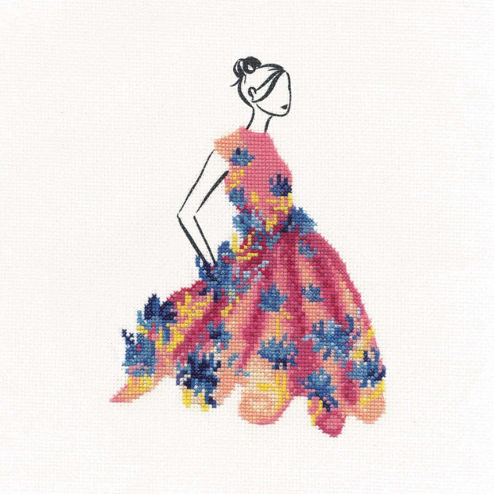 DMC BK1794 Borduurpakket - Partij In Rose Aïda  14 x 15,5 cm - STUK