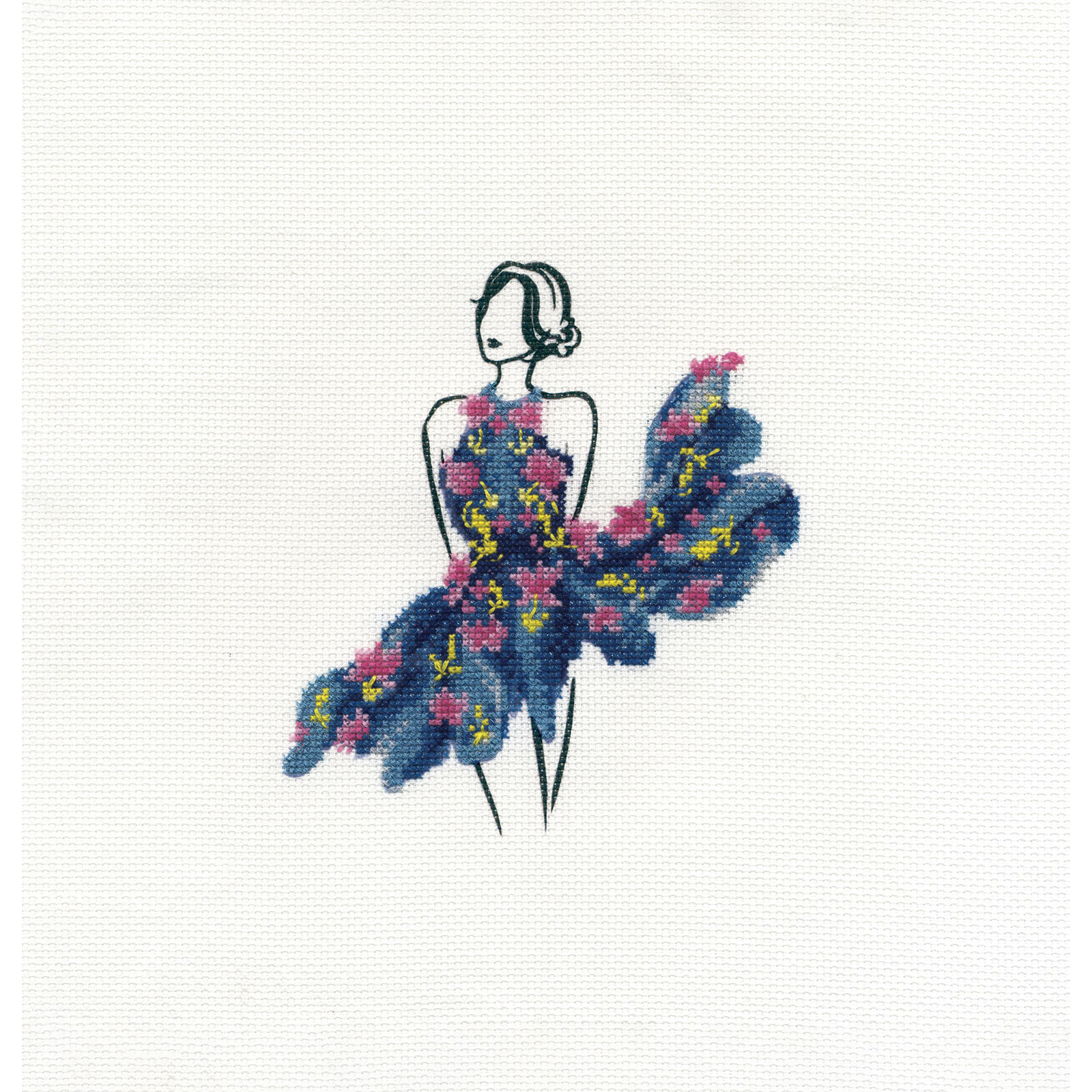 DMC BK1795 Borduurpakket - Blauwe Tutu Aïda  15 x 12,5 cm - STUK