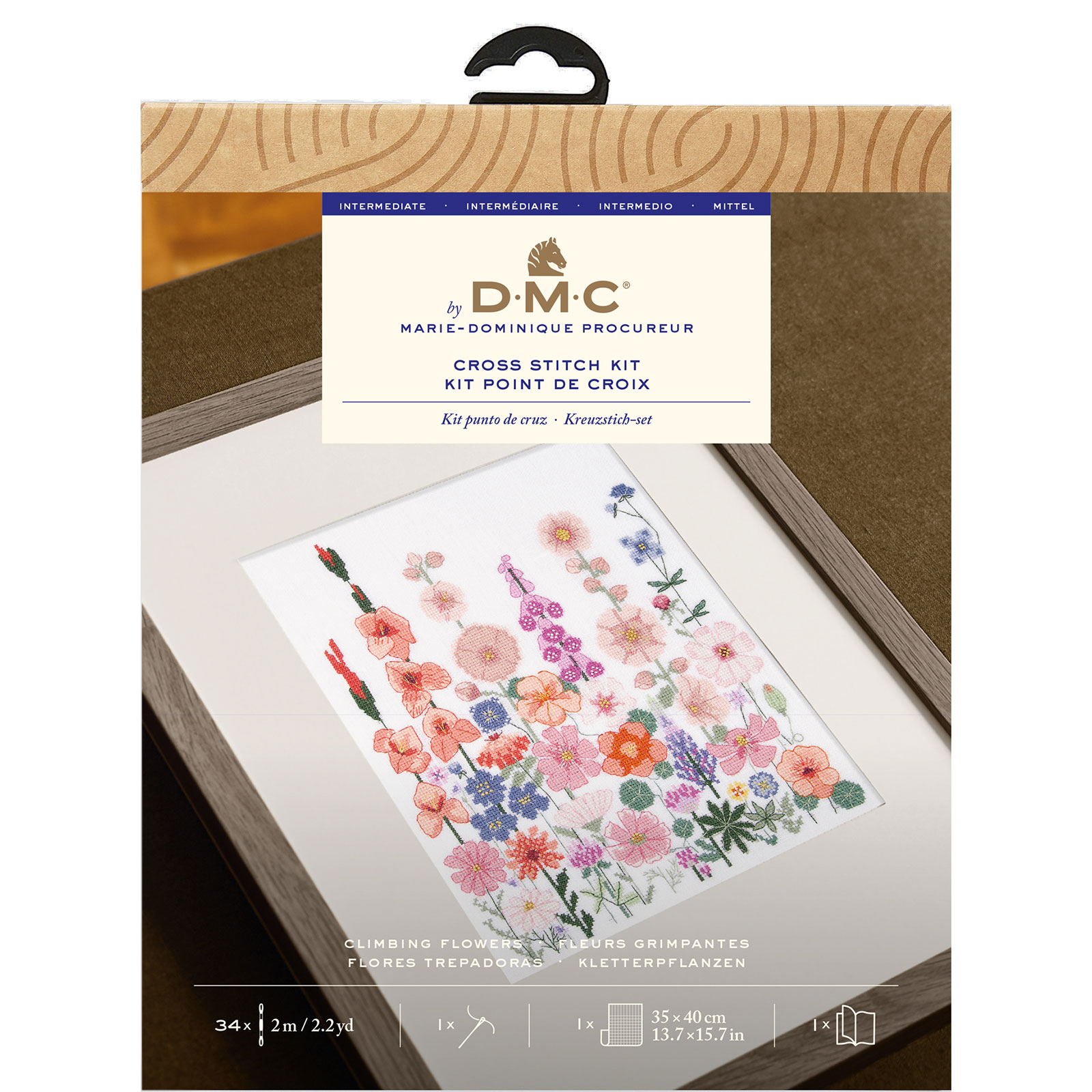 DMC BK1987 Borduurpakket Klimbloemen 17,5x17,5 cm - STUK