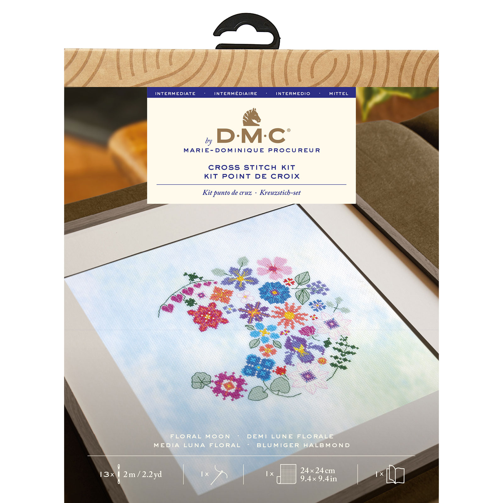 DMC BK1988 Borduurpakket Bloemenmaan 17,5x17,5 cm - STUK