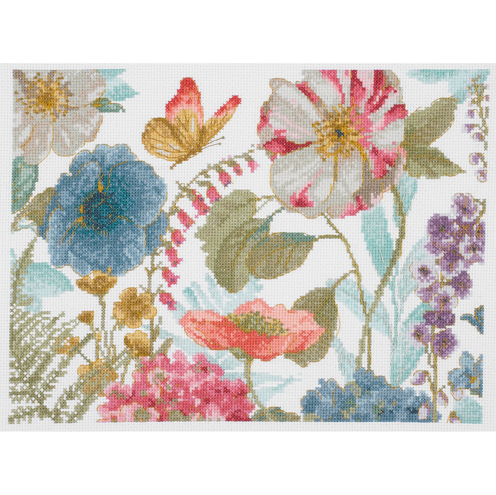 DMC BL1166/76 Borduurpakket - Aquarel Bloemen Velden Aïda  29 x 22 cm - STUK