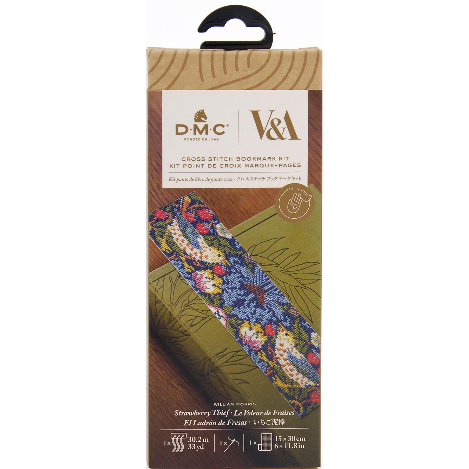 DMC BL1170/RE/77 Borduurpakket Boekenlegger Strawberry Thief 6x19.5cm - STUK