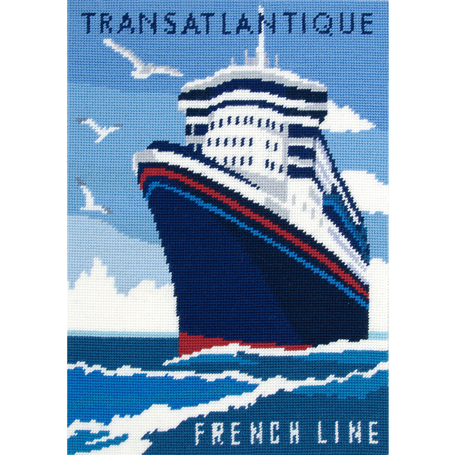 DMC C2206 Stramien voorbedrukt Trans Atlantique French Line 29,7x42cm - STUK