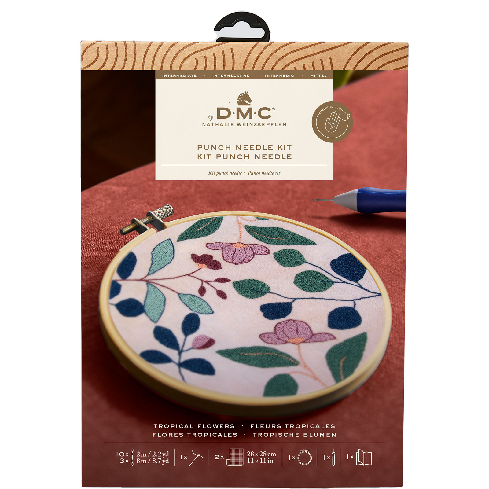 DMC PN011K Punch pakket Tropische bloemen 17,8x17,2cm - STUK