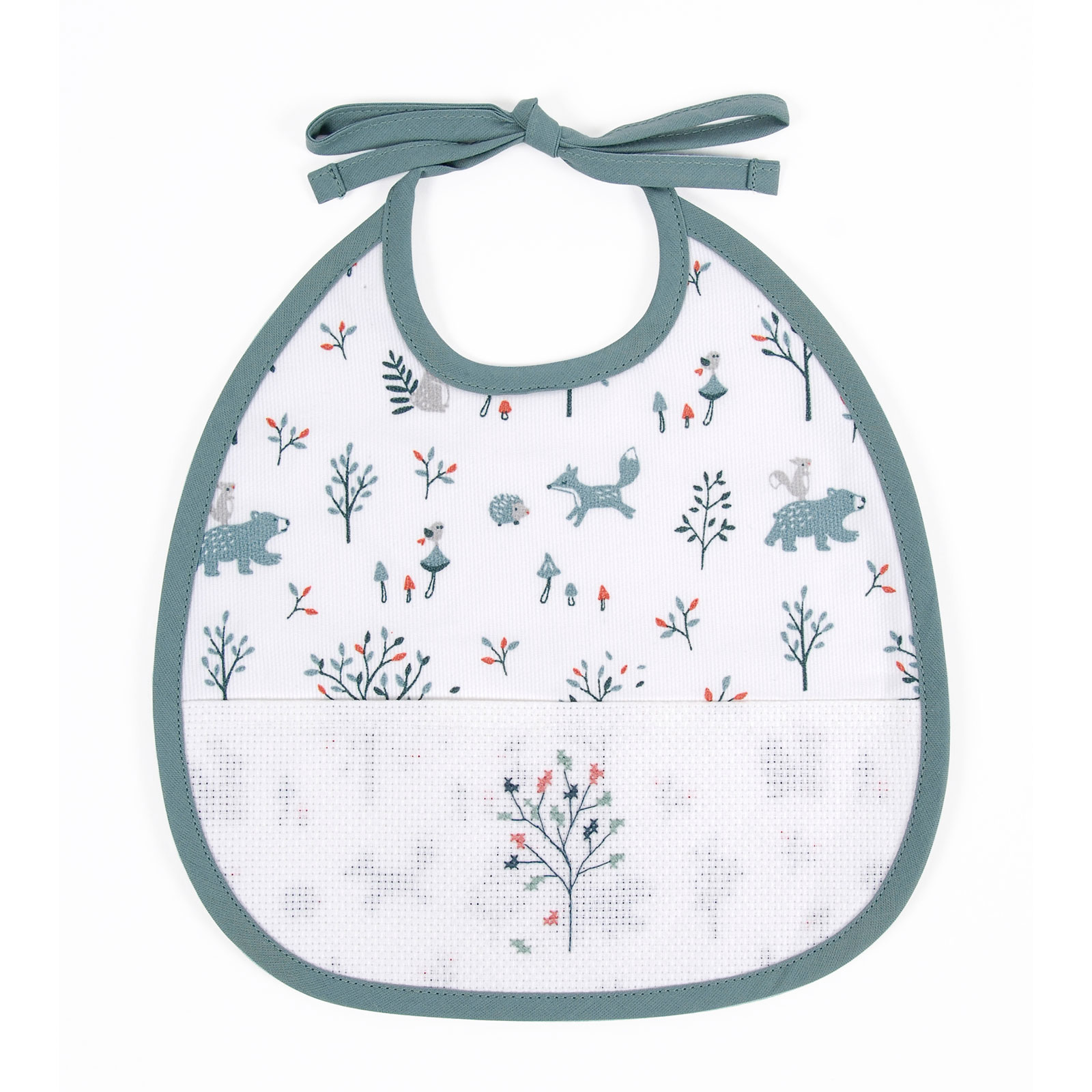 DMC RS2689 Bedrukte Slabbetje 3 maanden Turquoise 22x25cm - STUK