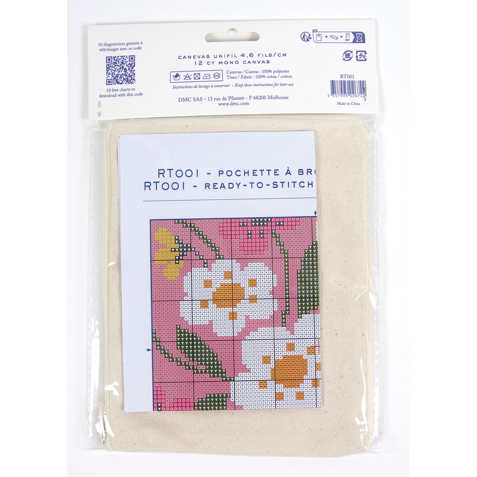 DMC RT001 Stramien voorbedrukt Etui klein 14x18cm - STUK