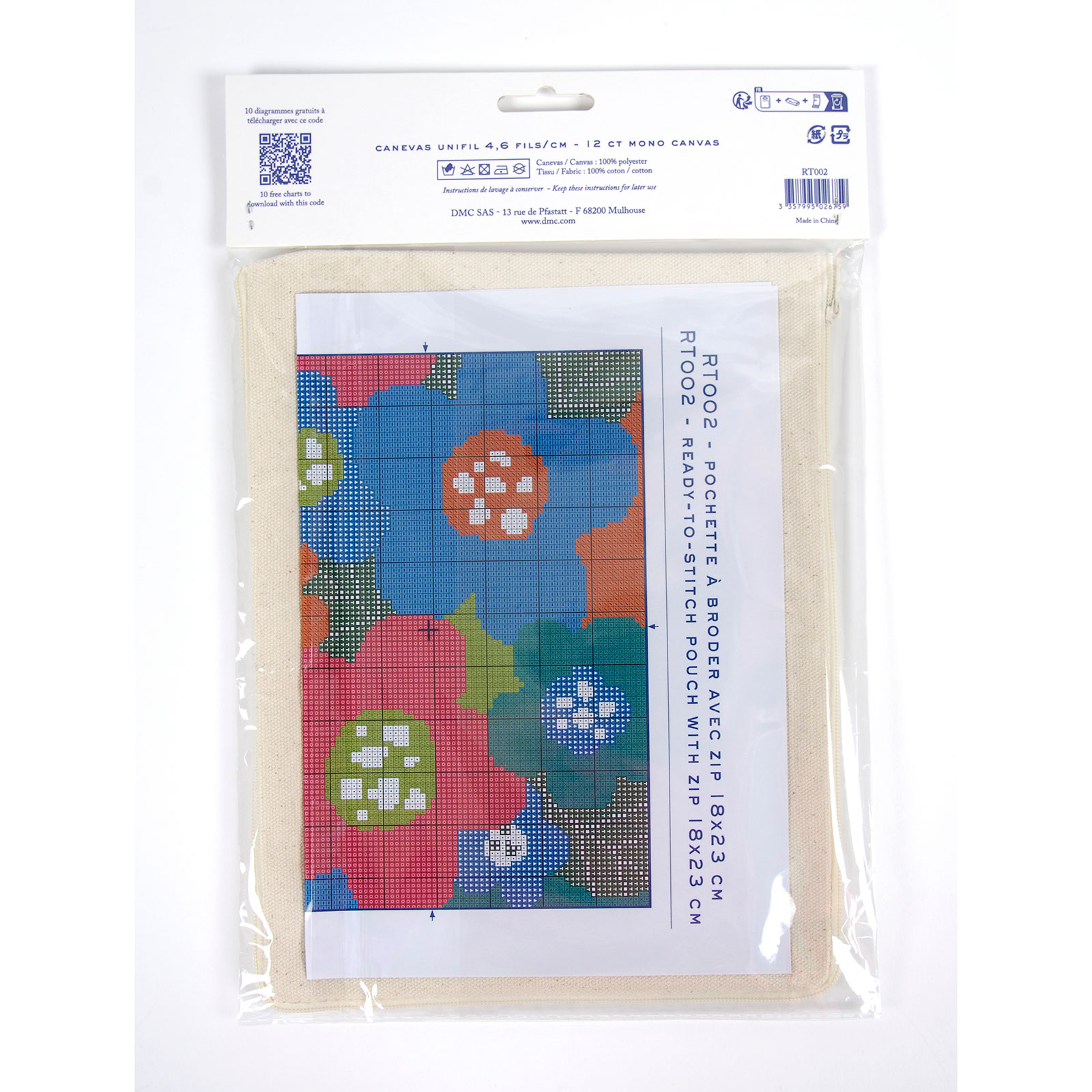 DMC RT002 Stramien voorbedrukt Etui groot 18x23cm - STUK