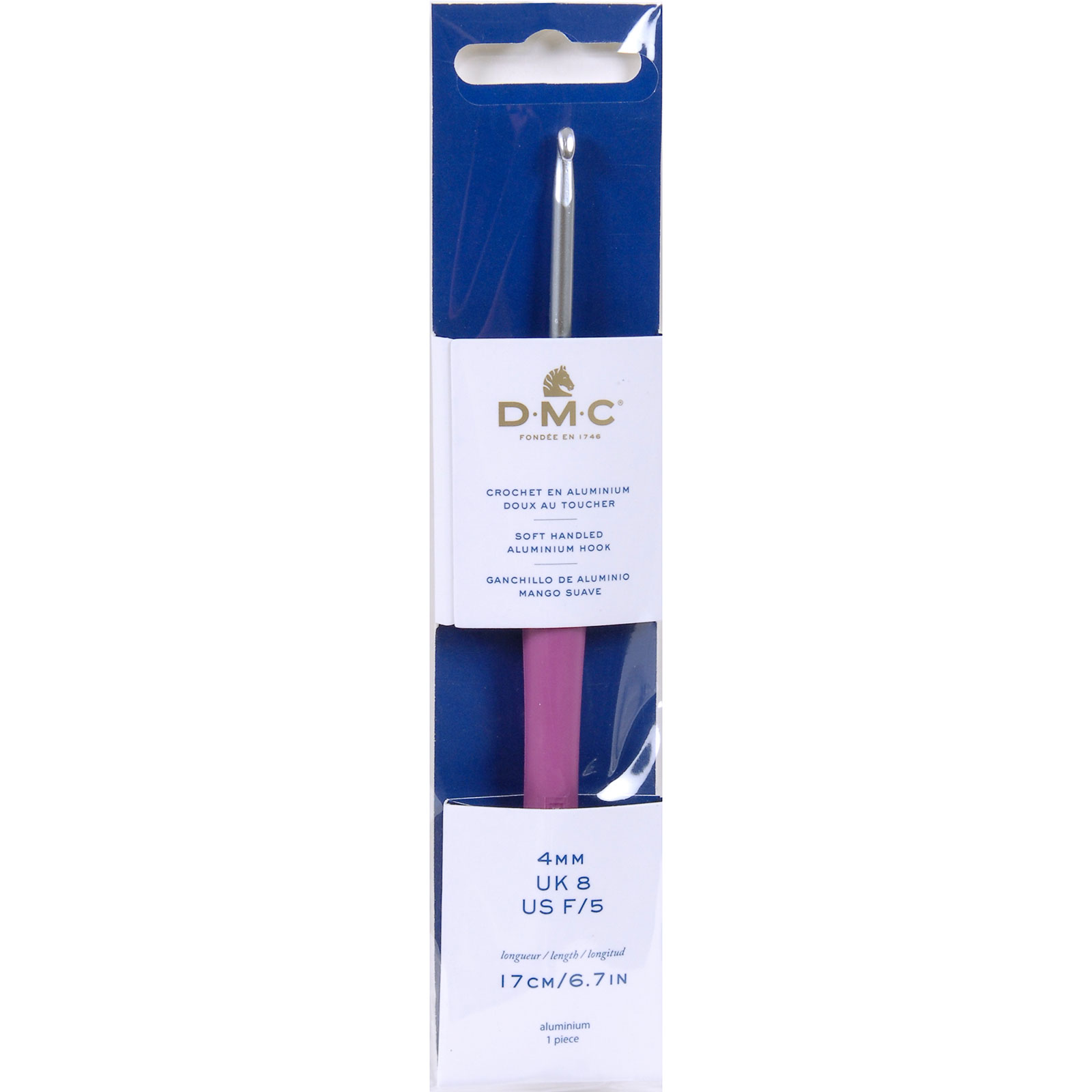 DMC U1953/4 Haaknaald Aluminium 17cm dikte 4mm  - Kaart