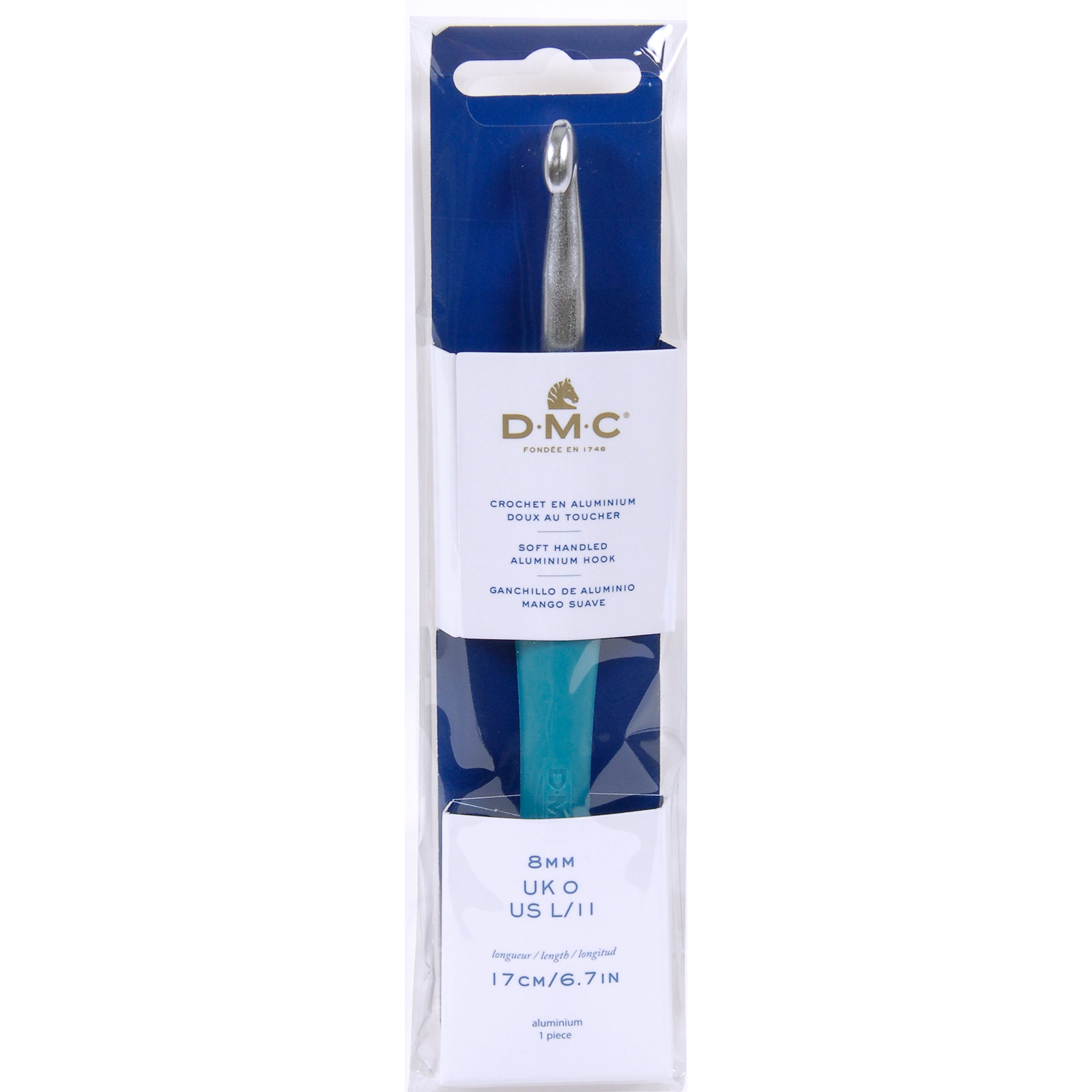 DMC U1953/8 Haaknaald Aluminium 17cm dikte 8mm  - Kaart