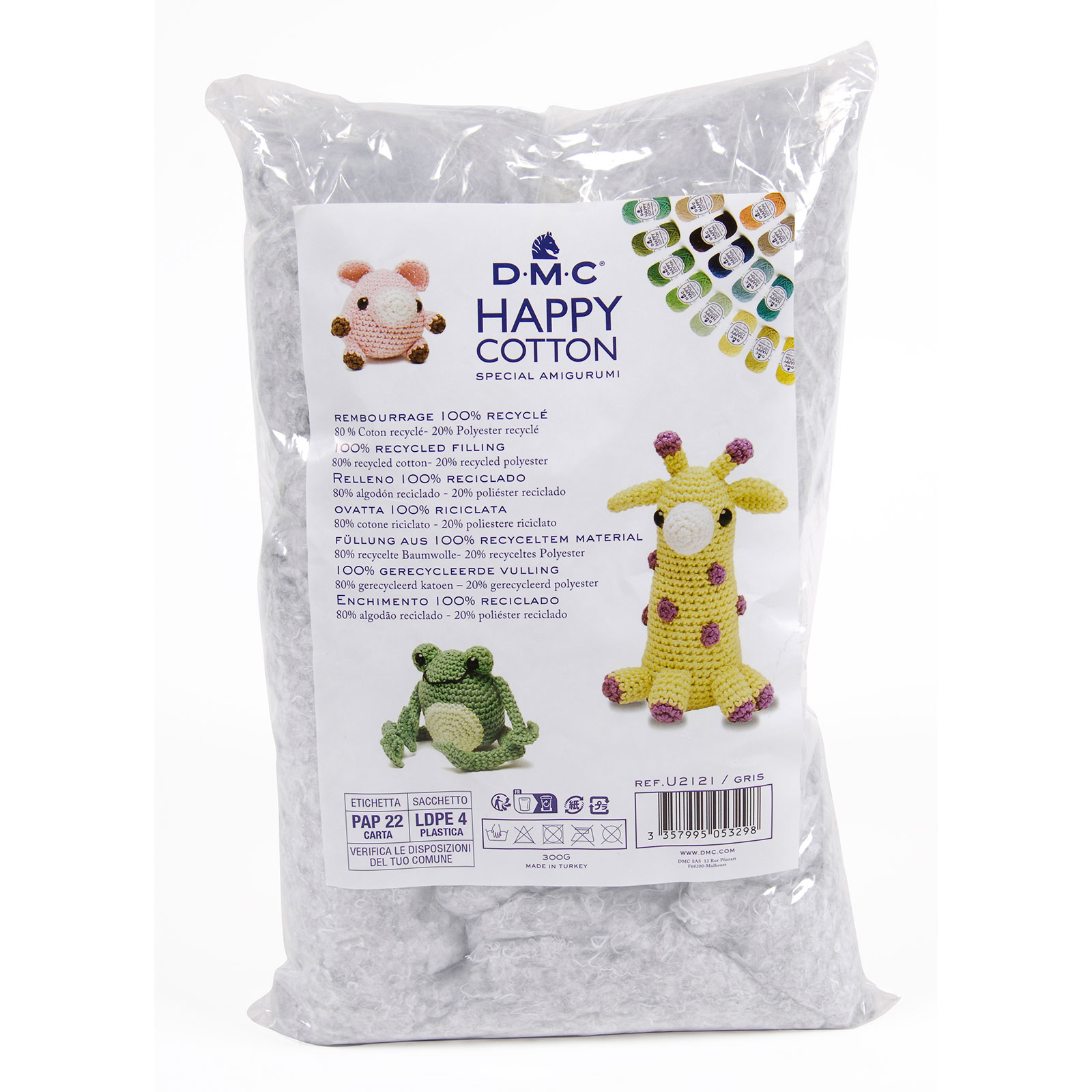 DMC U2121 Gerecyclede katoenen vulling voor amigurumis 300 gram  - kleur grey