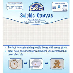 DMC DC90 Wateroplosbaar canvas 14 count 5,5 kruisjes per cm 20 x 22 cm - STUK