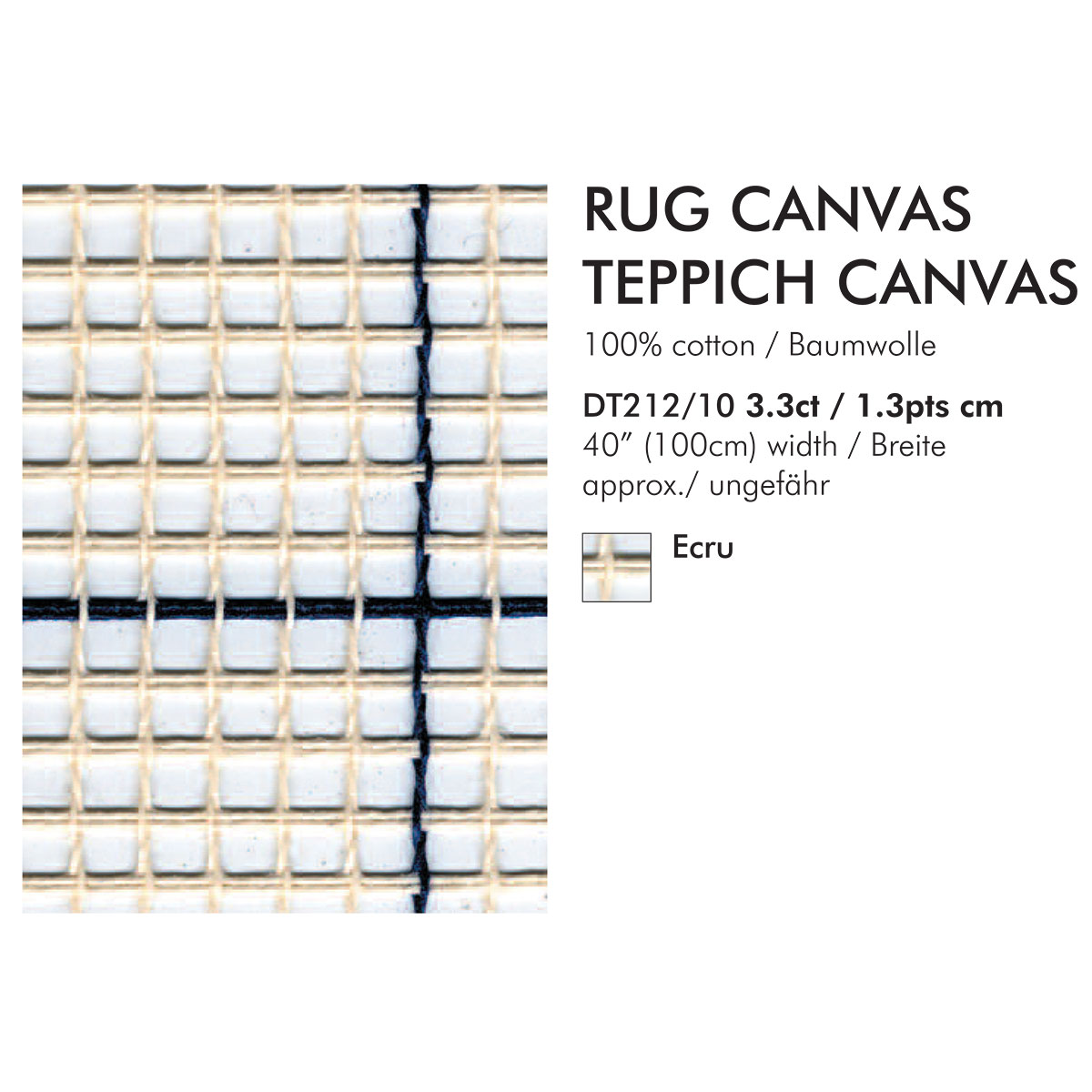DMC DT212 Rug Canvas 3,3 count stramien 1,3 kruisje per cm 100cm - Meter