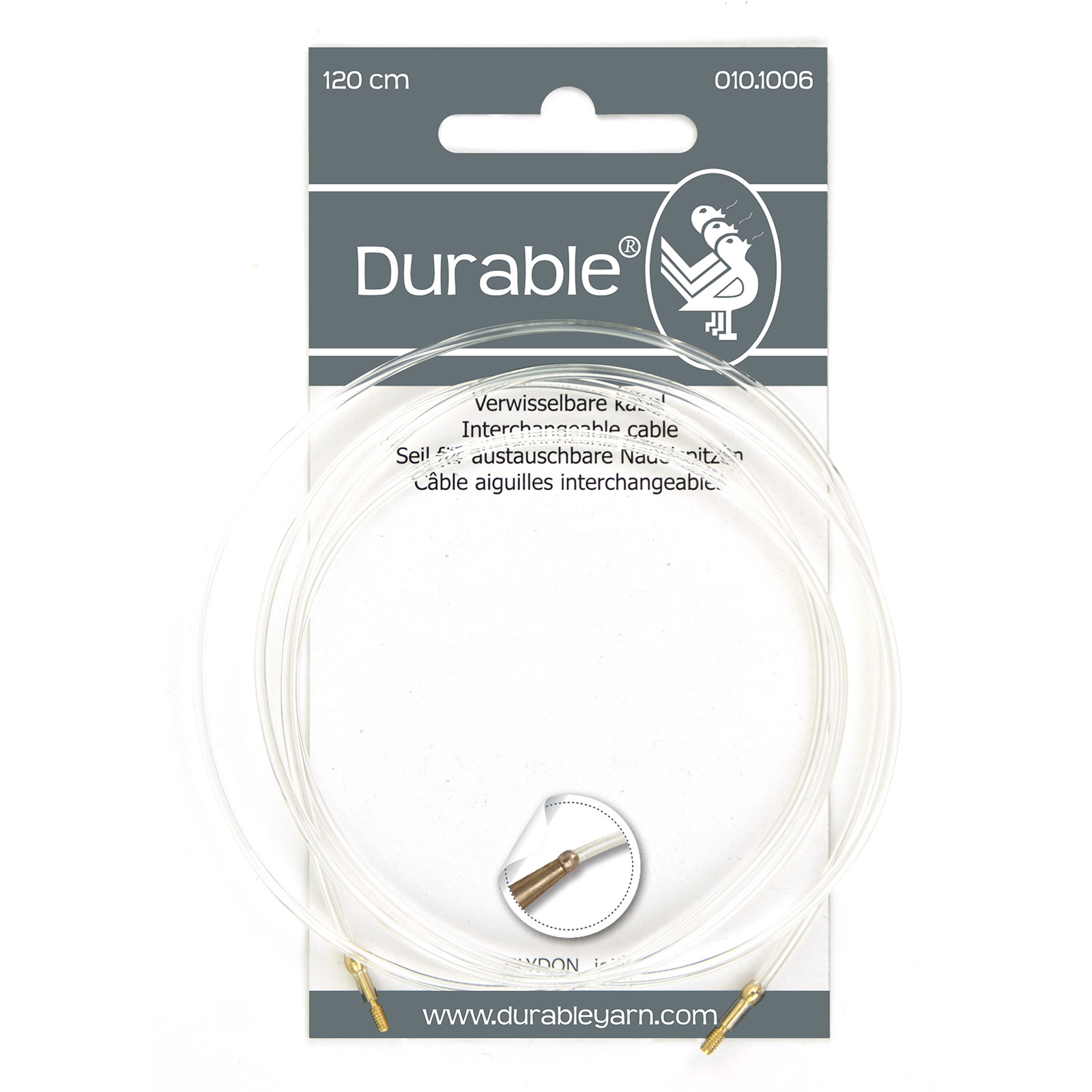 Durable 010.1006 Kabel 120cm voor verwisselbare brei- en haaknaalden - Kaart