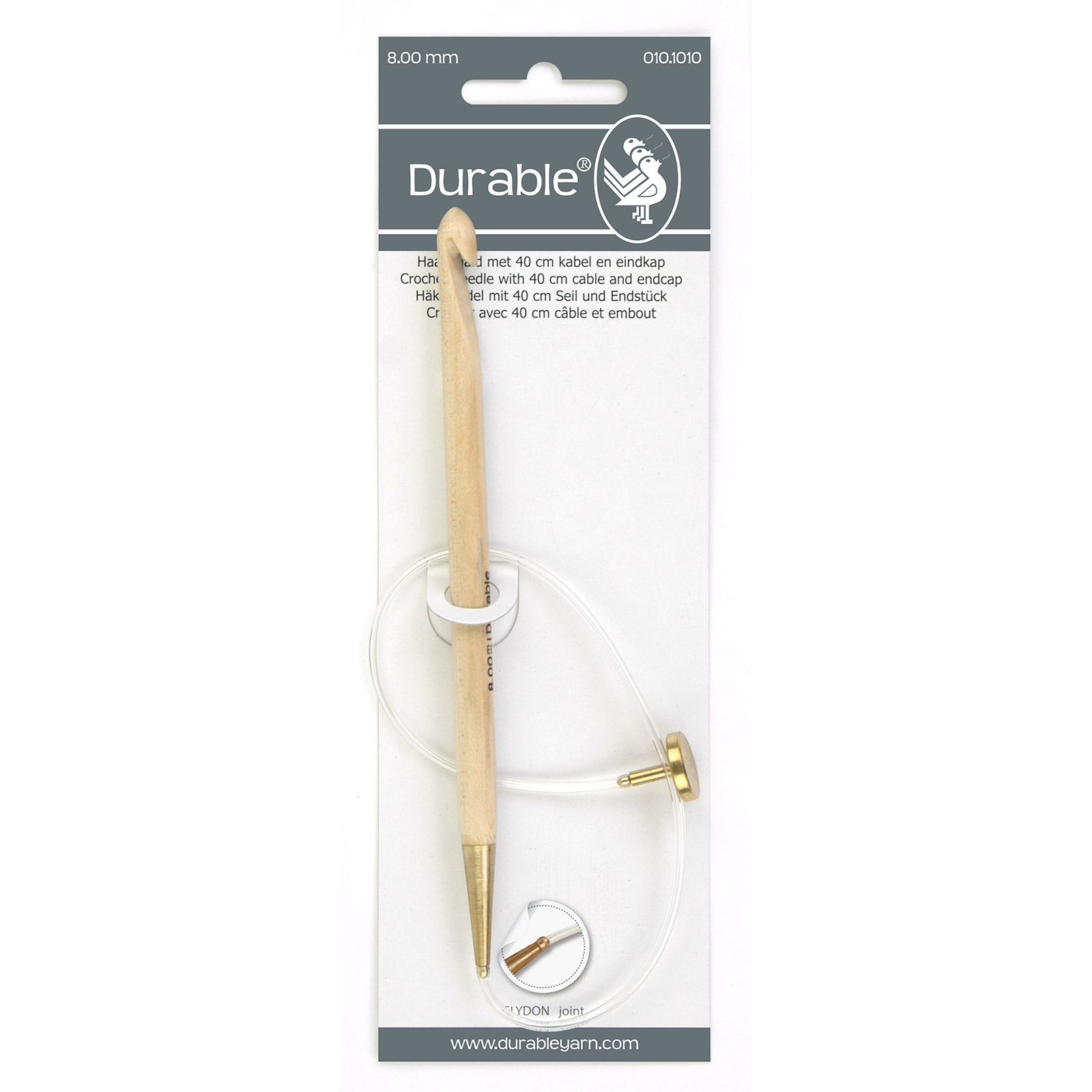 Durable 010.1010 Tunische haaknaald 15cm 8mm met 40cm kabel  - Kaart