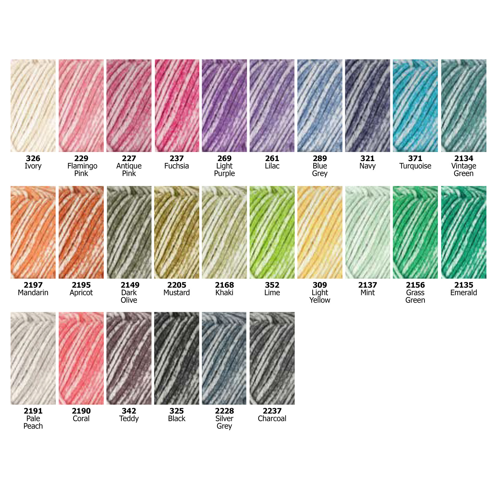 Durable Cosy Fine Faded 50 gram 105mtr  - assortiment met alle 26 kleuren à 10 bollen - Assortiment