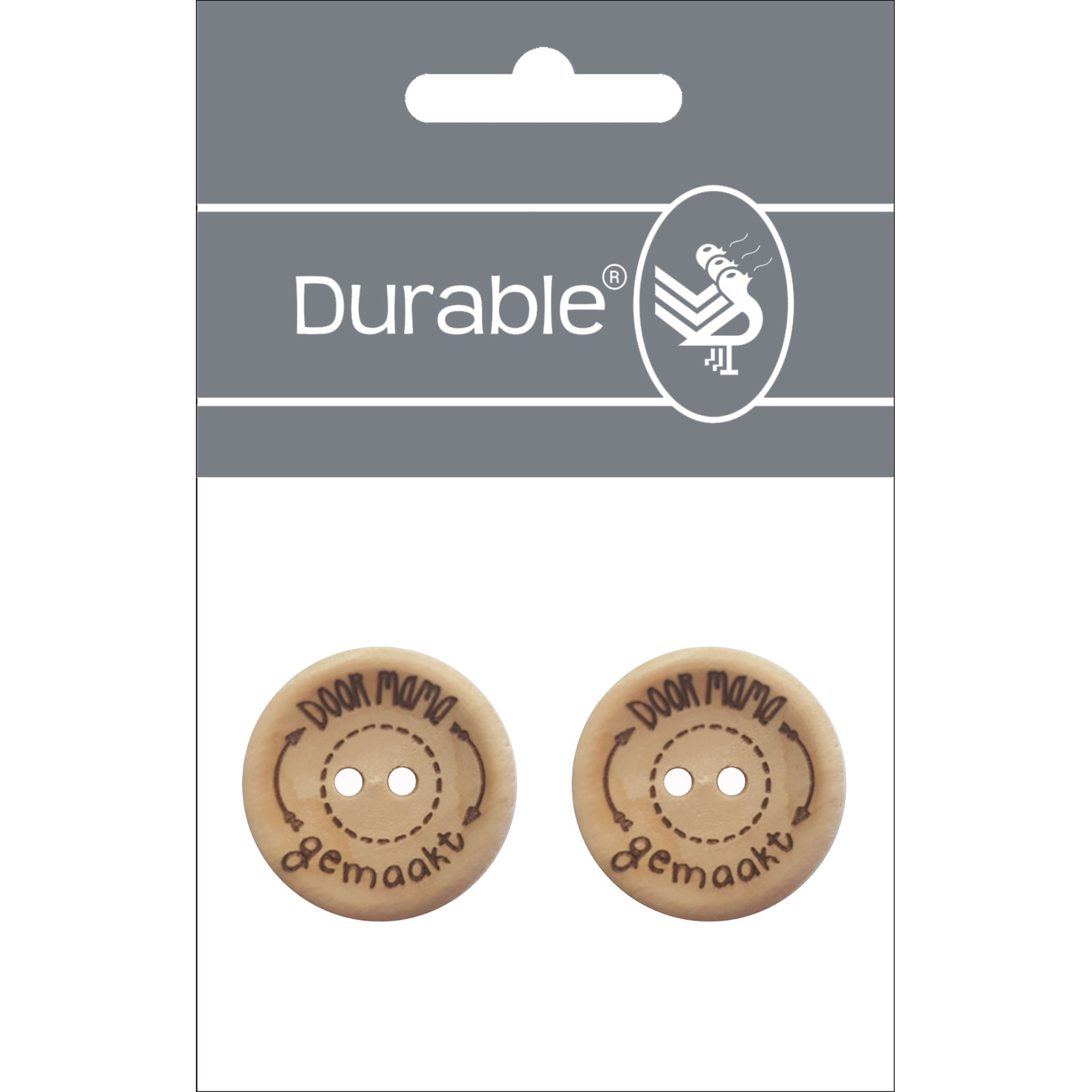 Durable 020.1048 Knoop Door mama gemaakt 30mm,  2 stuks - Kaart