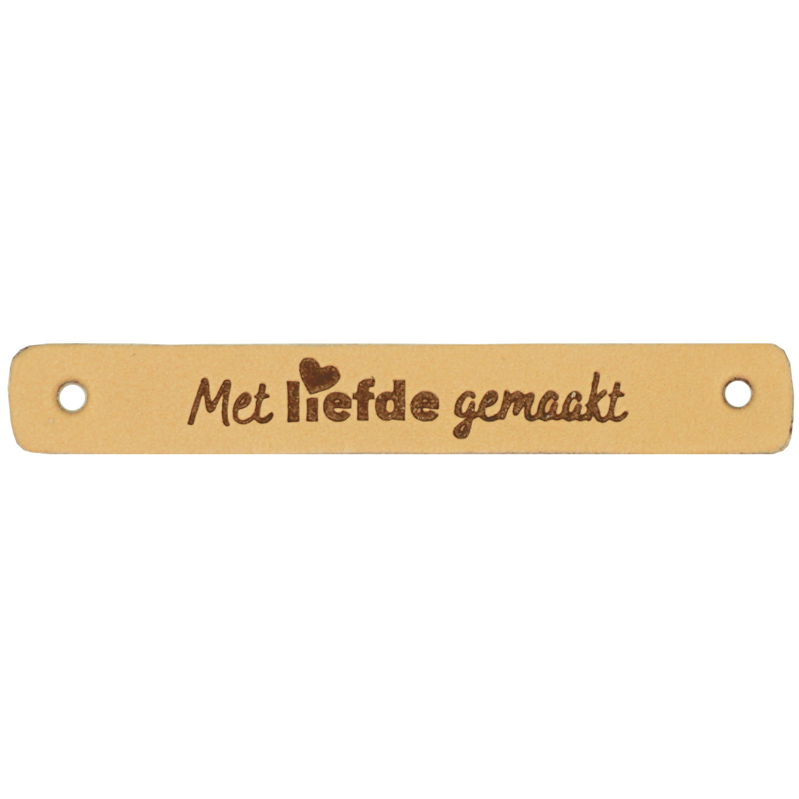 Durable 020.1179 Leren label Met Liefde Gemaakt  7 x 1 cm, 2 stuks - Kleur 001
