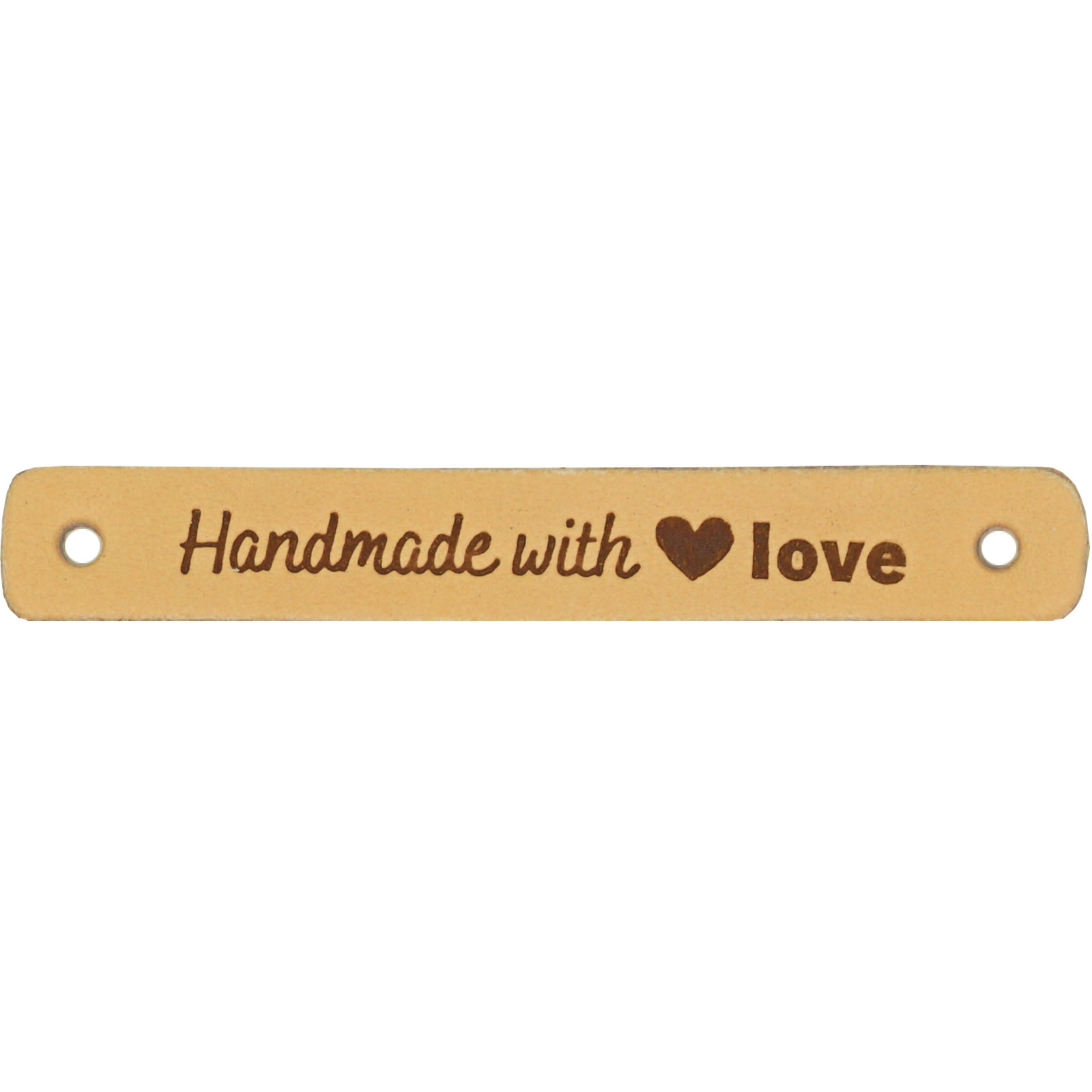Durable 020.1180 Leren Label Handmade with Love  7 x 1 cm, 2 stuks - Kleur 001