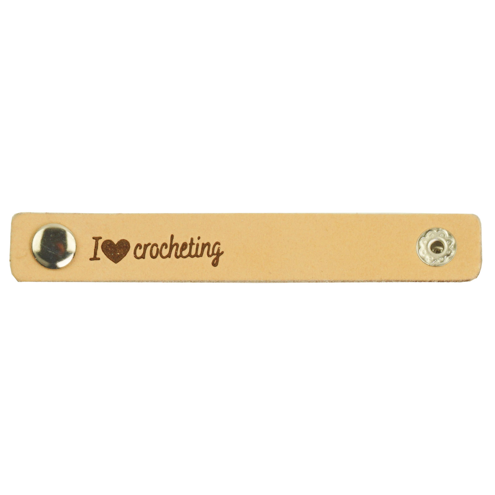 Durable 020.1199 Leren Label I Love Crocheting 10 x 1,5 cm - Kleur 001