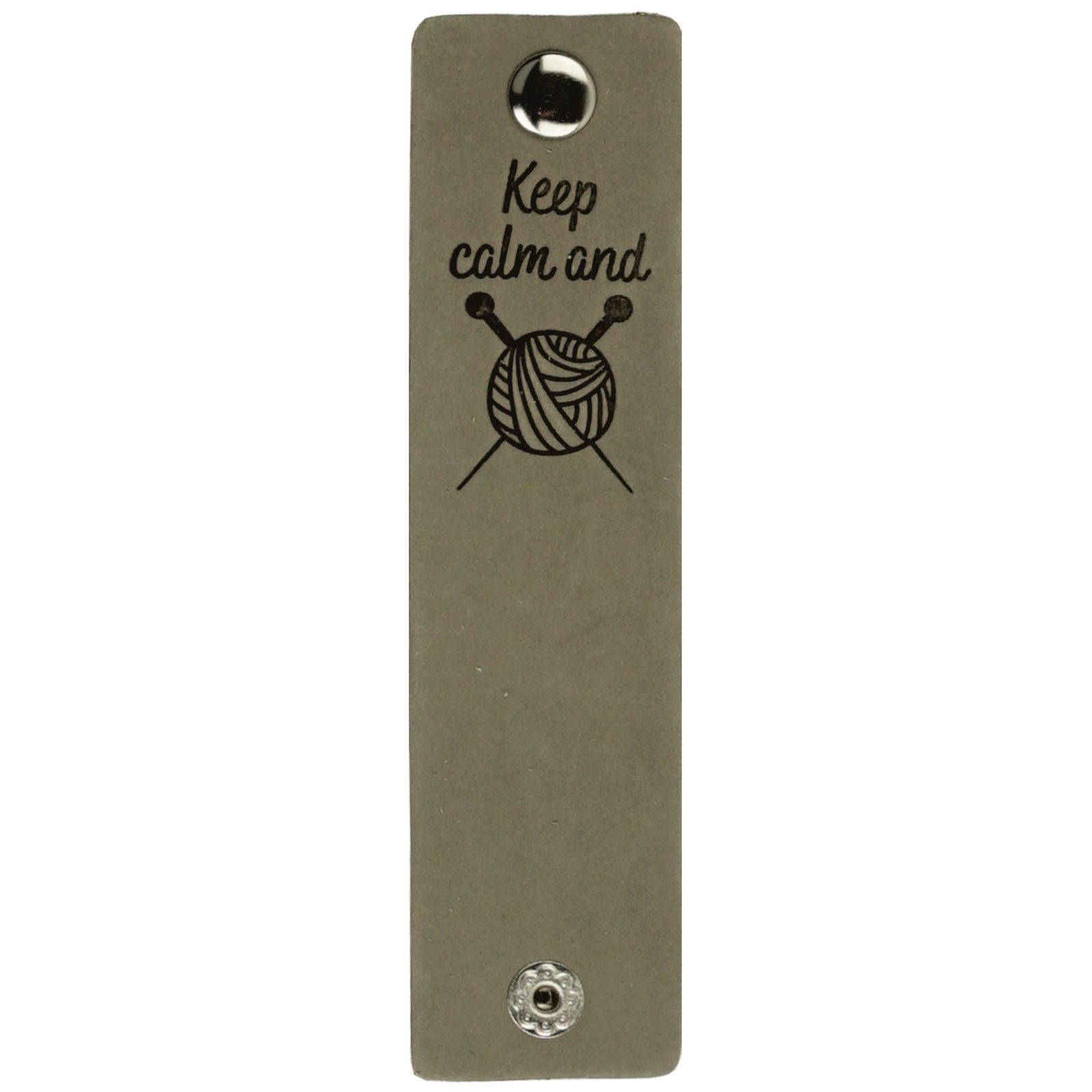 Durable 020.1207 Leren Label Keep Calm and Knit 12x3cm - Kleur 002