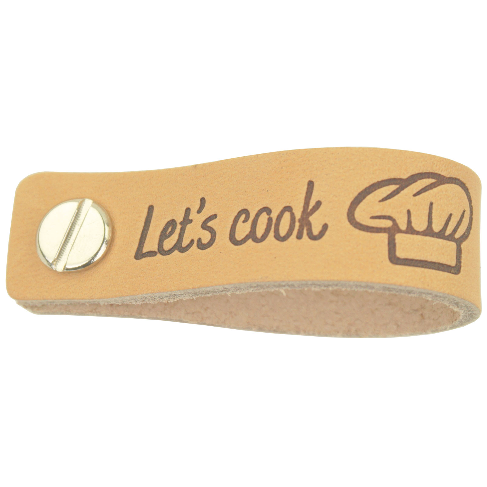 Durable 020.1222 Leren Label Let's Cook 12x1,5cm met schroefknoop - Kleur 001
