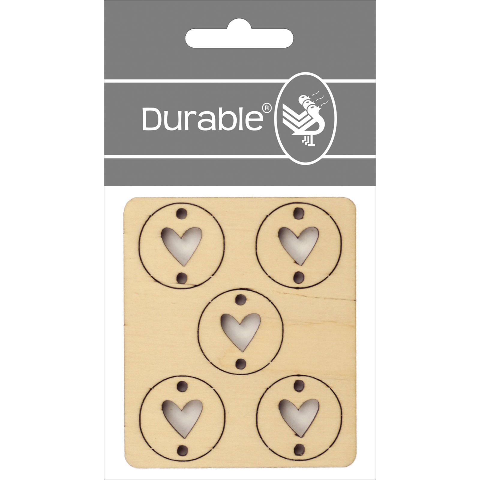 Durable Houten label Made With Love 22mm - Kaart
