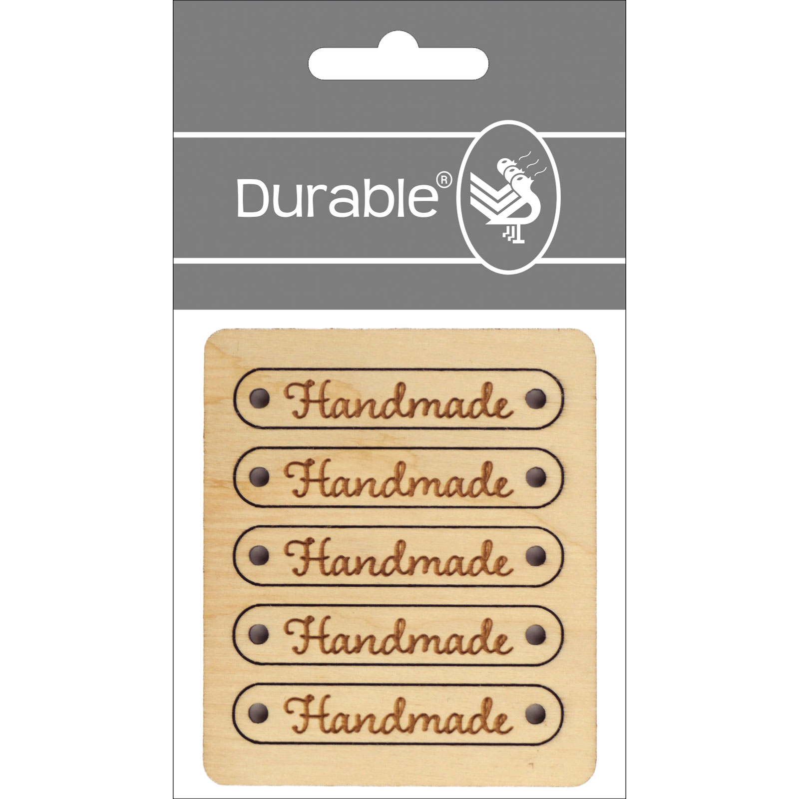 Durable Houten label Handmade 9x50mm - Kaart