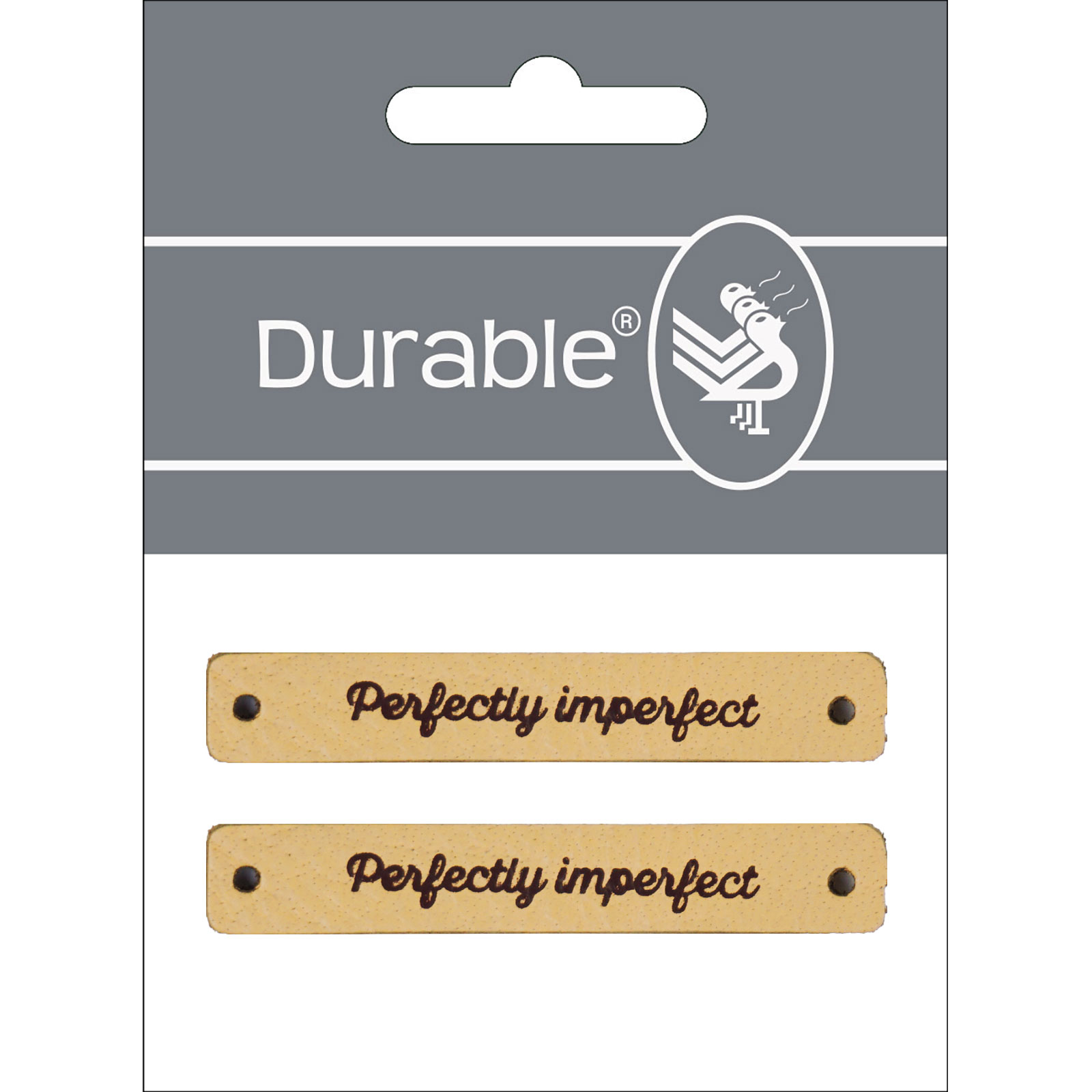 Durable 020.1331 leren label, Perfectly imperfect, 70x10mm - Kleur 001