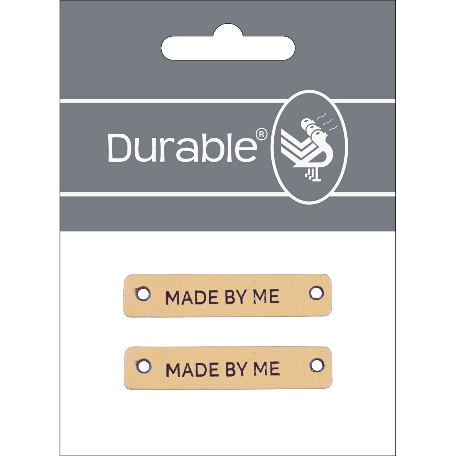 Durable 020.1332  leren label, Made by me, 50x10mm - Kleur 001