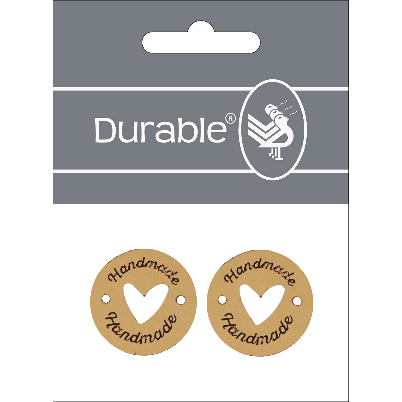 Durable 020.1338 leren label, Handmade, 24mm - Kleur 001