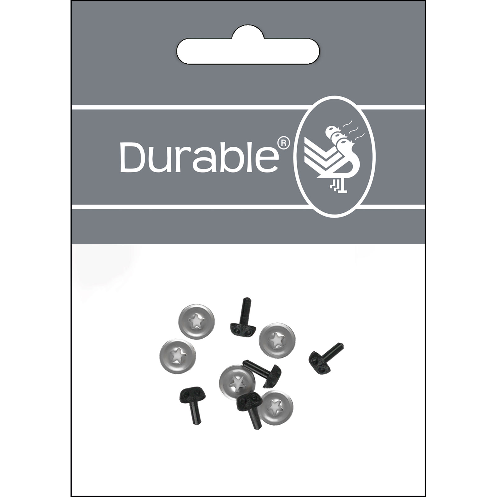 Durable Neus zwart 8mm, kaart à 5 stuks - Kaart