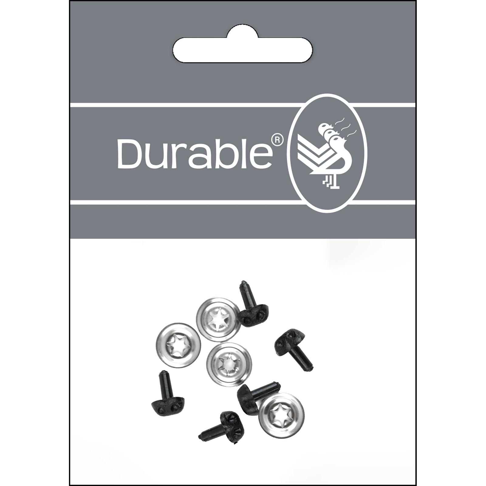 Durable Neus zwart 10mm, kaart à 5 stuks - Kaart