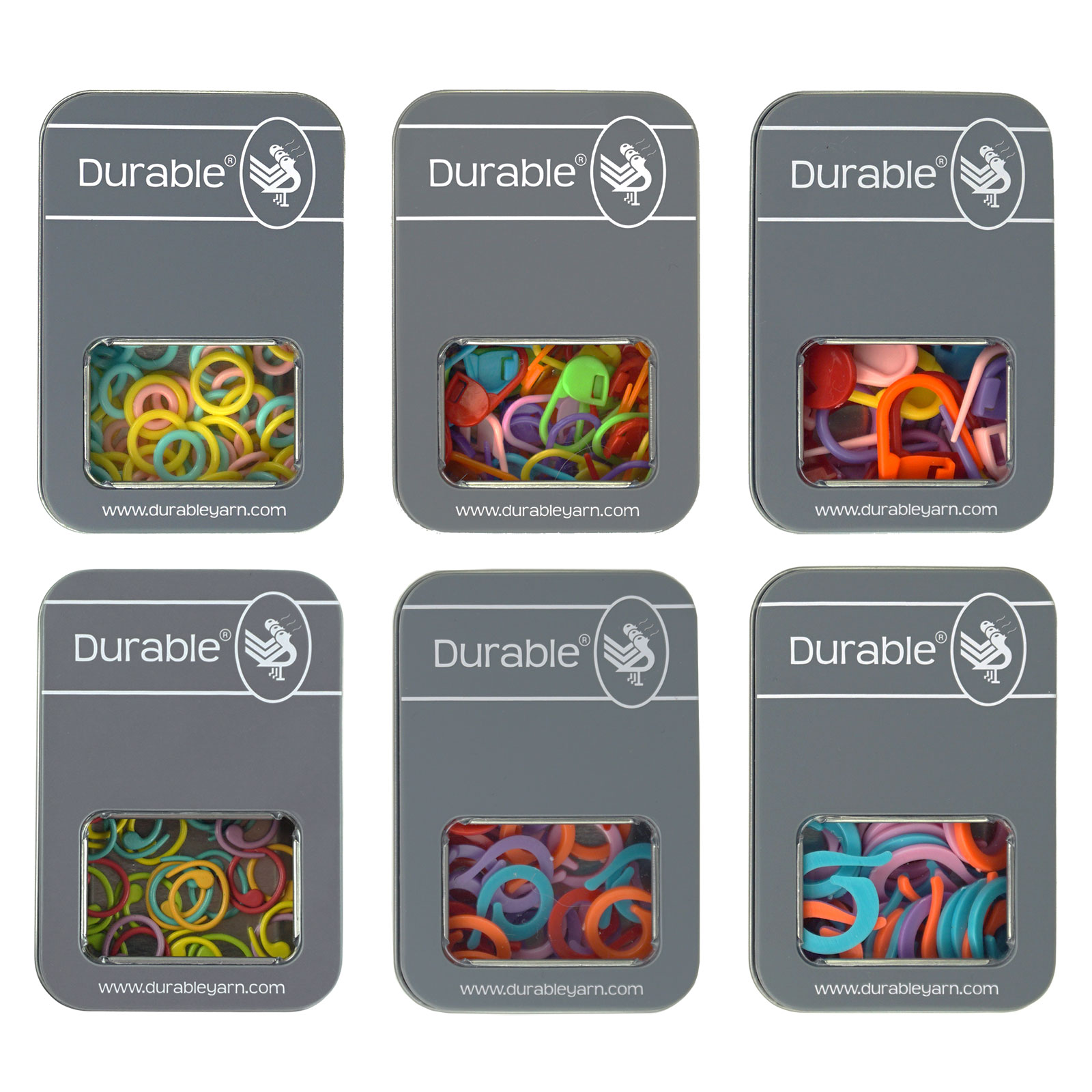 Durable display met 30 blikjes steekmarkeerders – onmisbaar voor haken en breien - Display