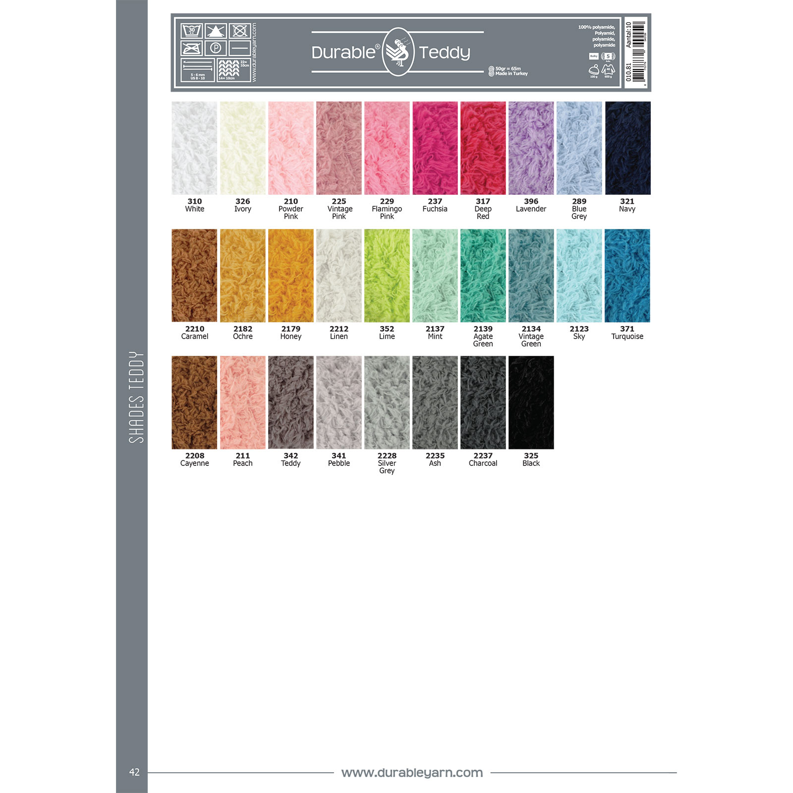 Kleurkaart print Durable Teddy 010.81 - STUK