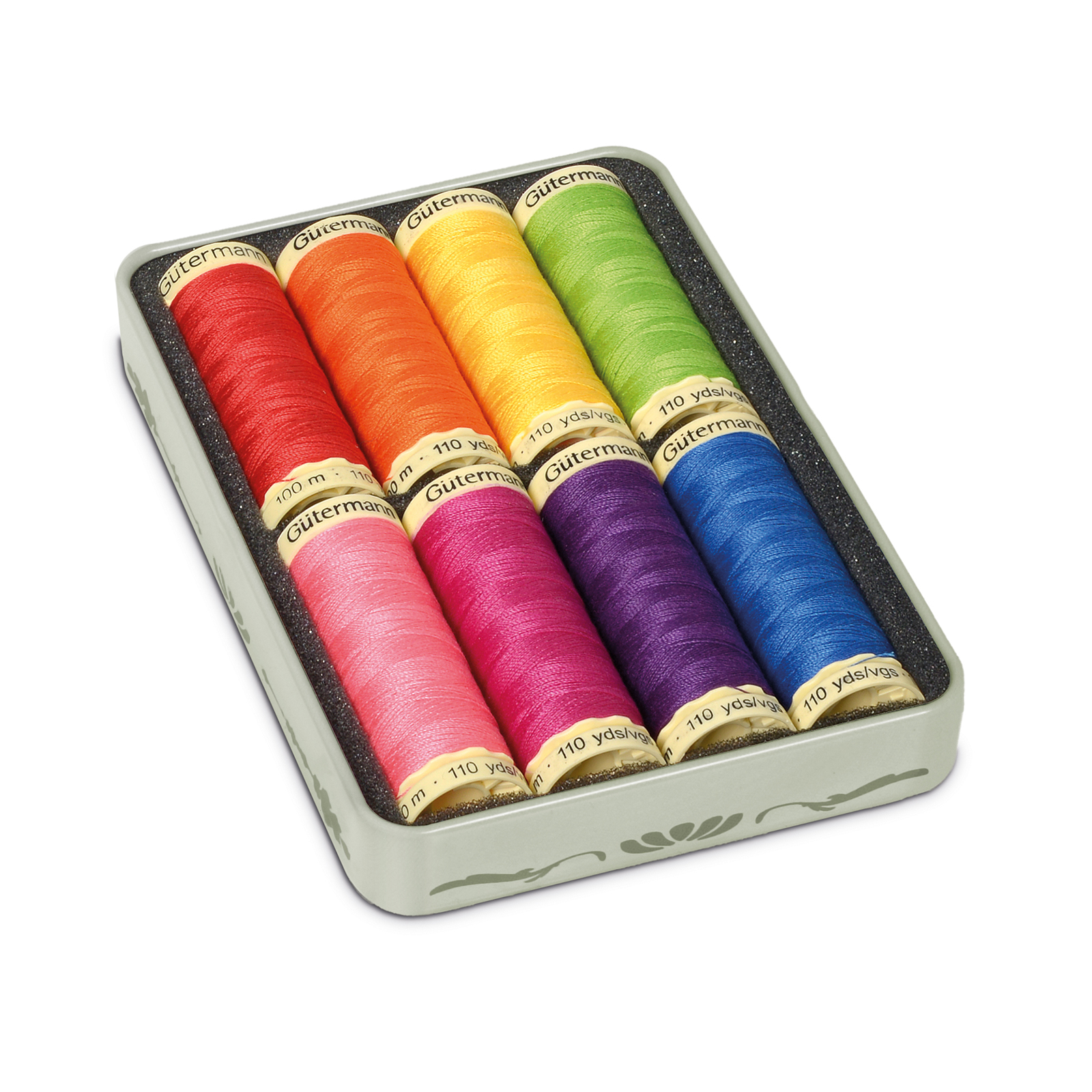 Gütermann 640952 Nostalgiedoos met 8 conen allesnaaigaren 100 meter - Doos