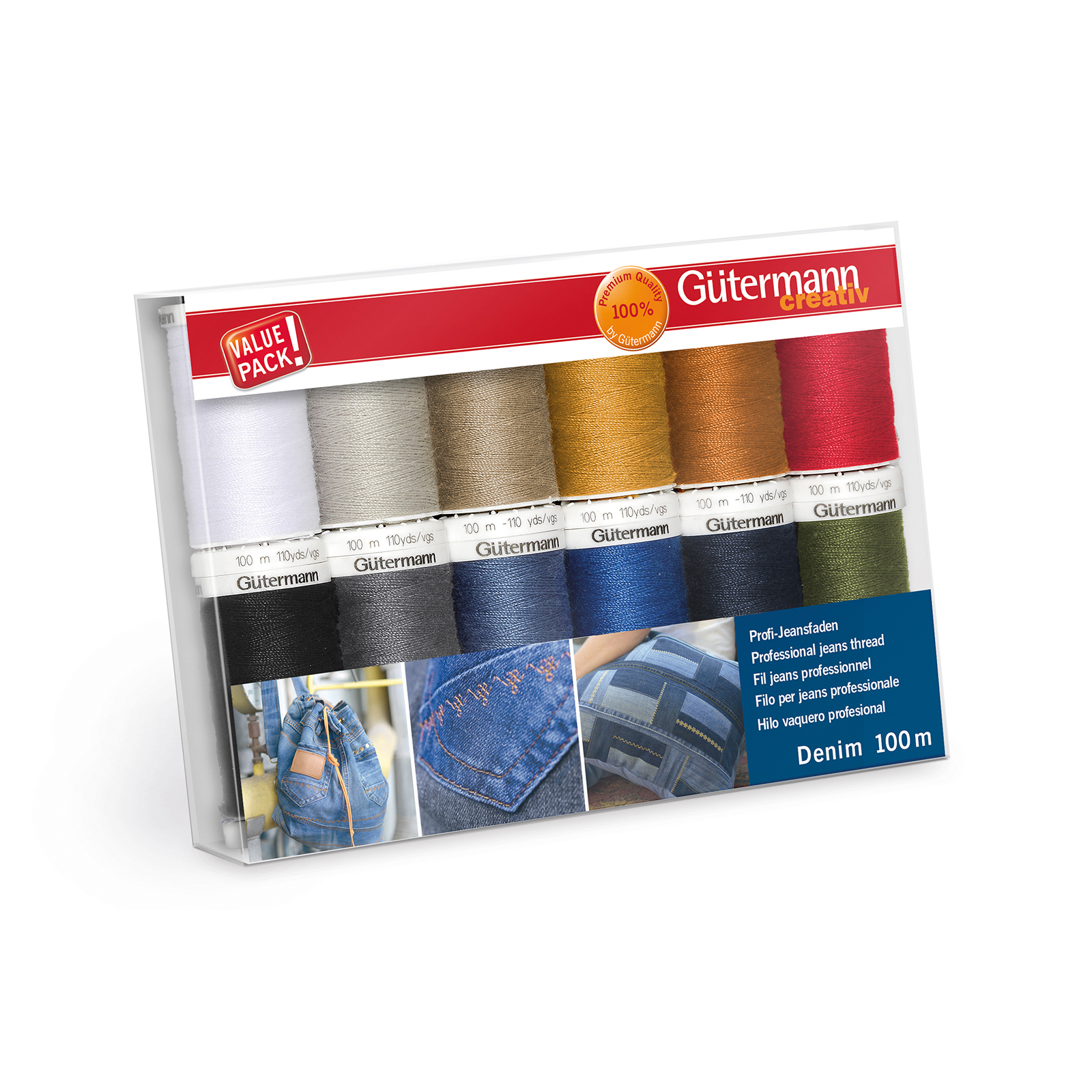 Gütermann 731143 Naaigarenset met 12 conen Denim 100 meter - Kleur 1