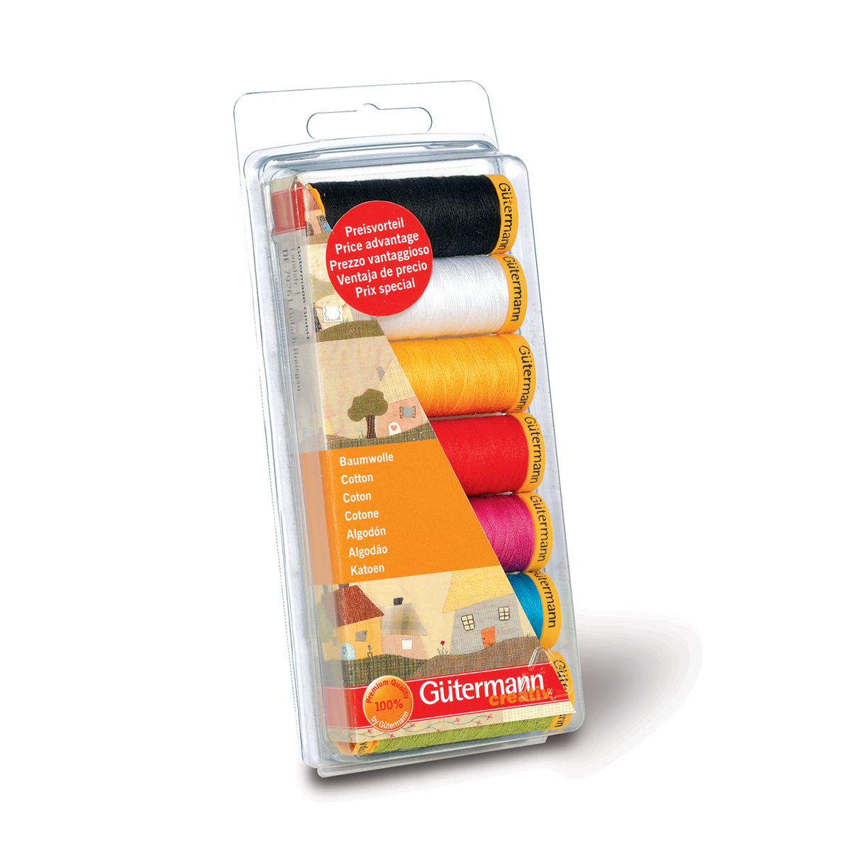Gütermann 731145 Naaigarenset met 7 conen katoen naaigaren 100 meter - Kleur 1