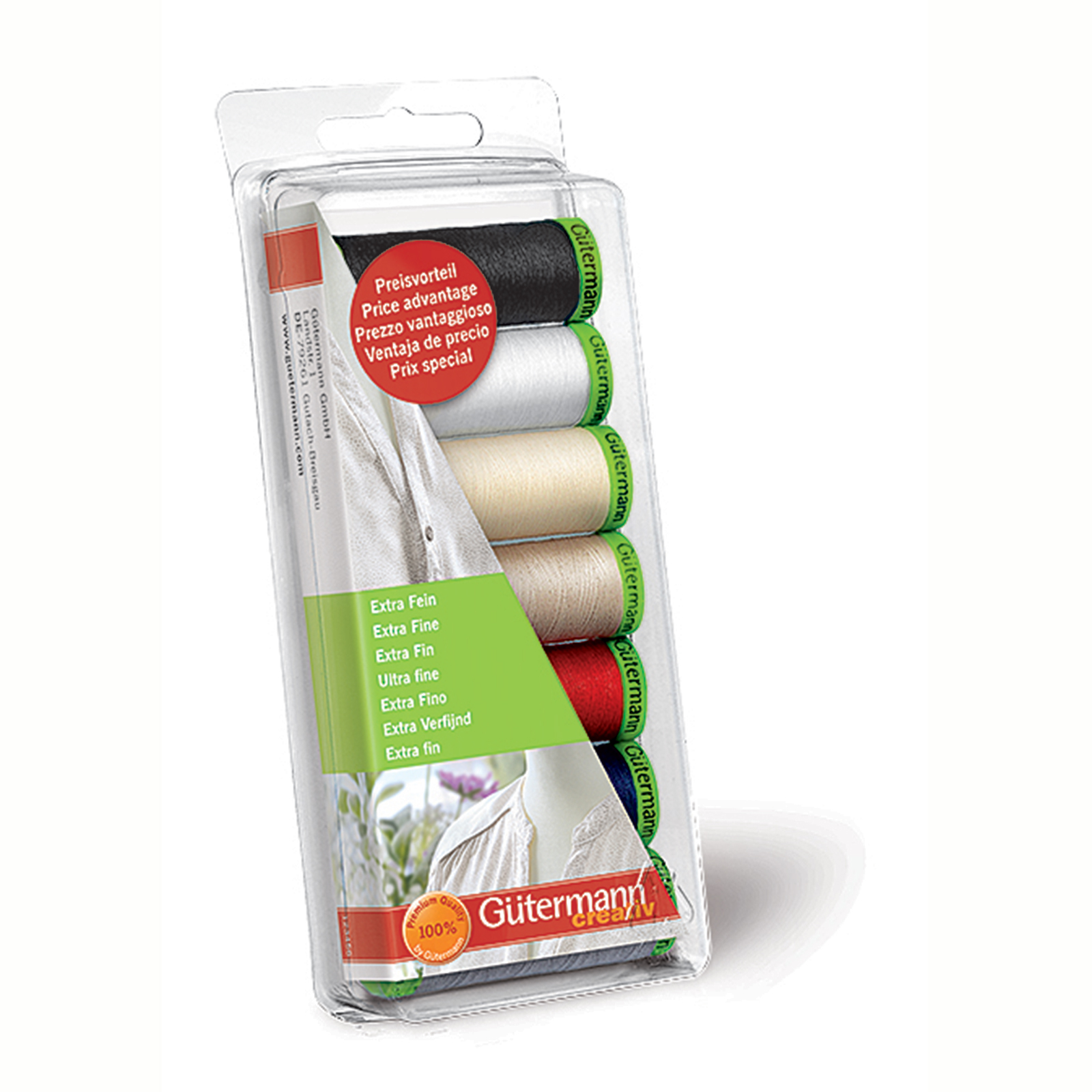 Gütermann 731147 Naaigarenset met 7 conen Extrafijn 200 meter - Kleur 1